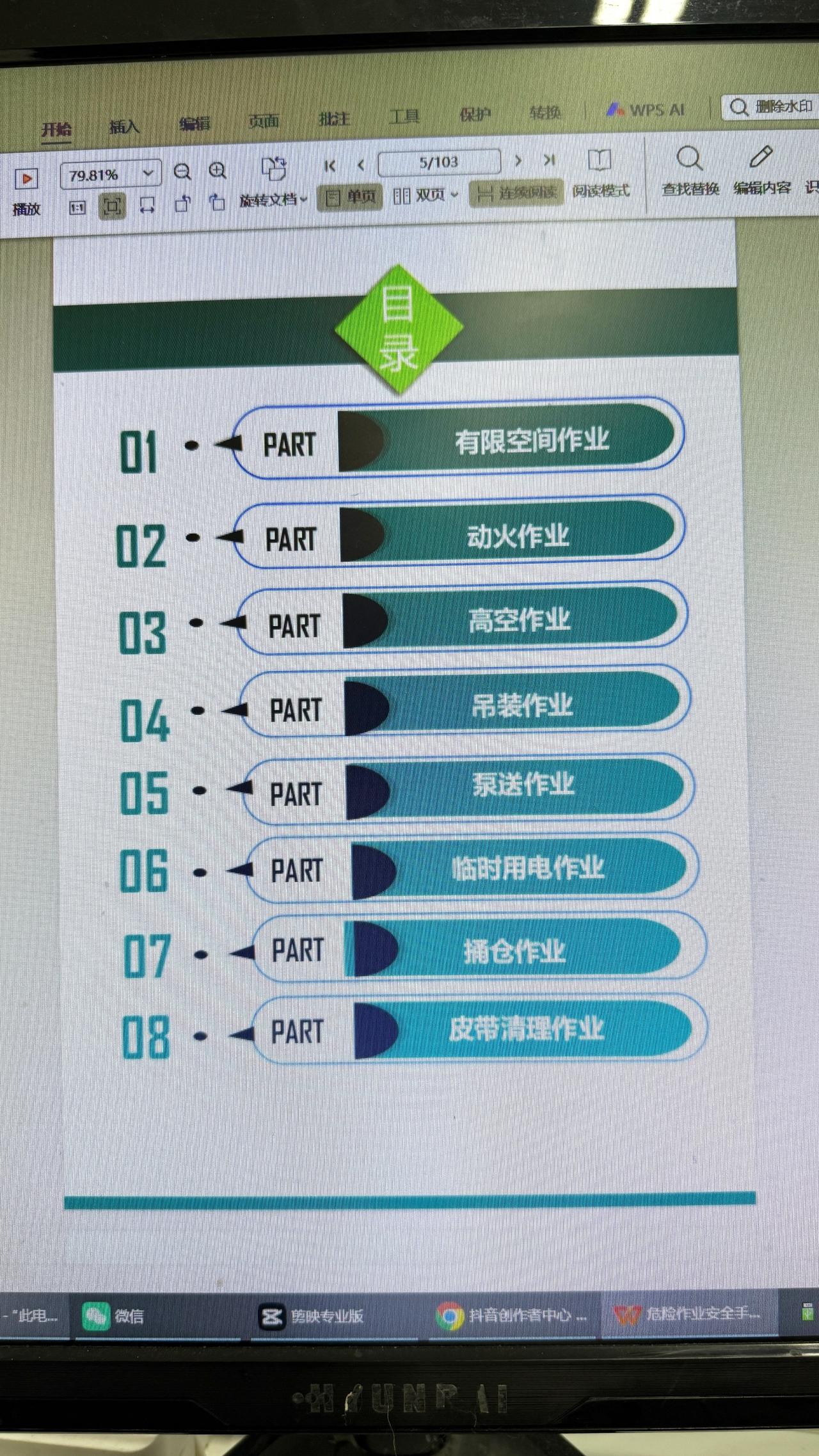 工地危险
作业安全手册
内含有限空间作业
动火、高空作业
吊篮等8大内容