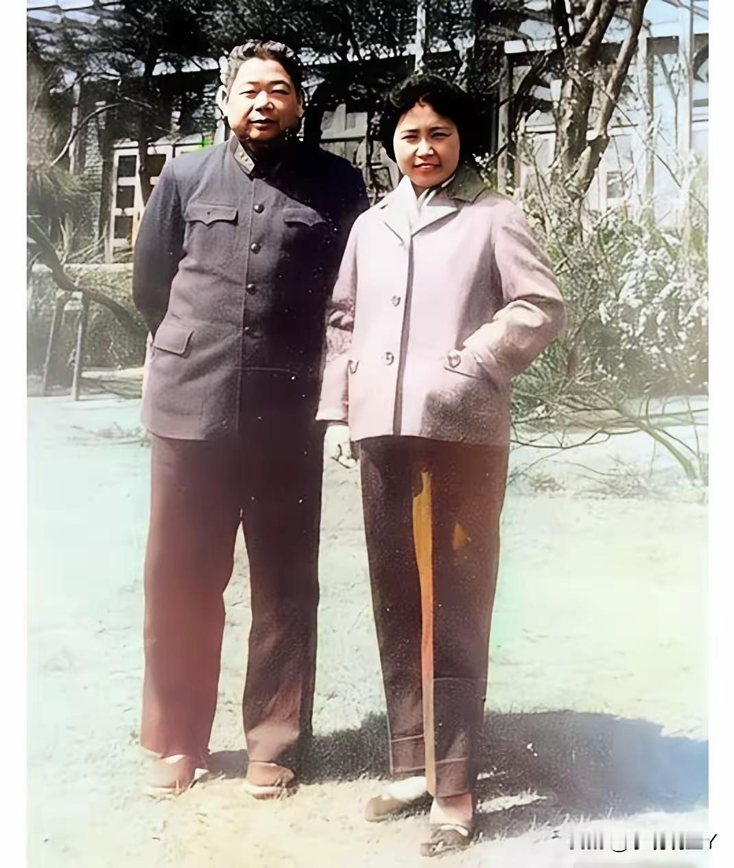 这是陈锡联与他的夫人王璇梅在沈阳的一张合影老照片，拍摄于一九六五年。这并非演戏，