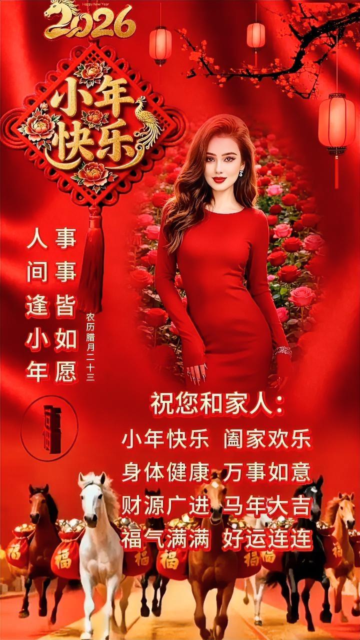 我们南方小年是明天，今天是敬灶王爷，全家吃穿不愁，日子过得红红火火！
小年许个小