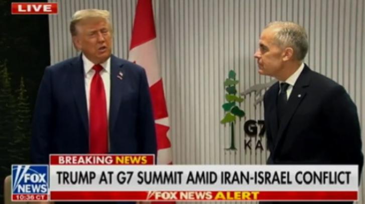 特朗普这次在 G7 峰会上的操作真的太敢了，当着加拿大现任总理卡尼的面，直接把人