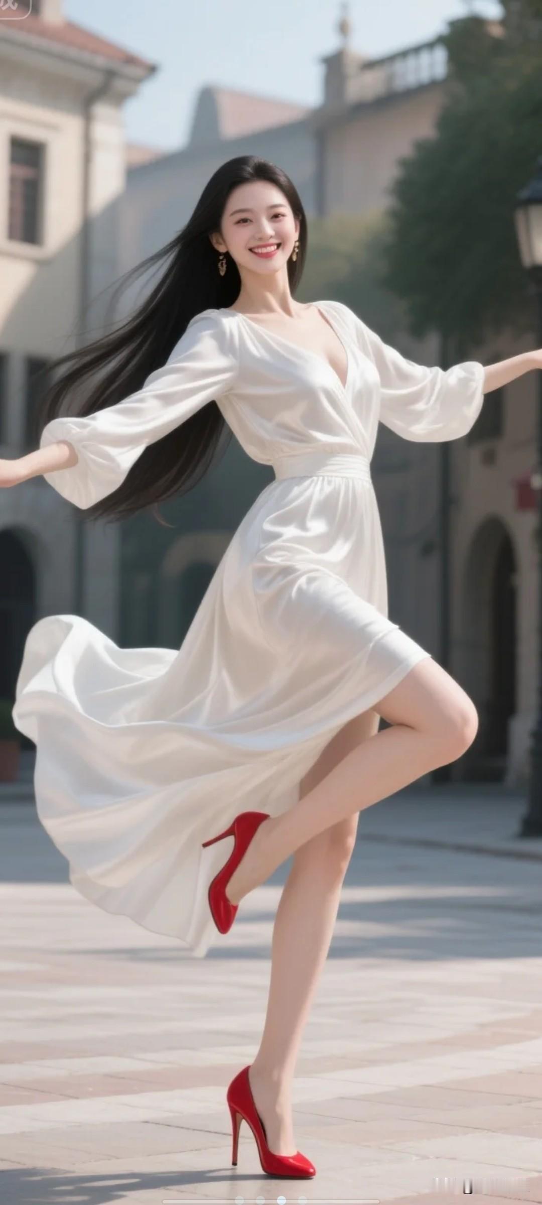 分享优美的舞姿。开心的武动着。
