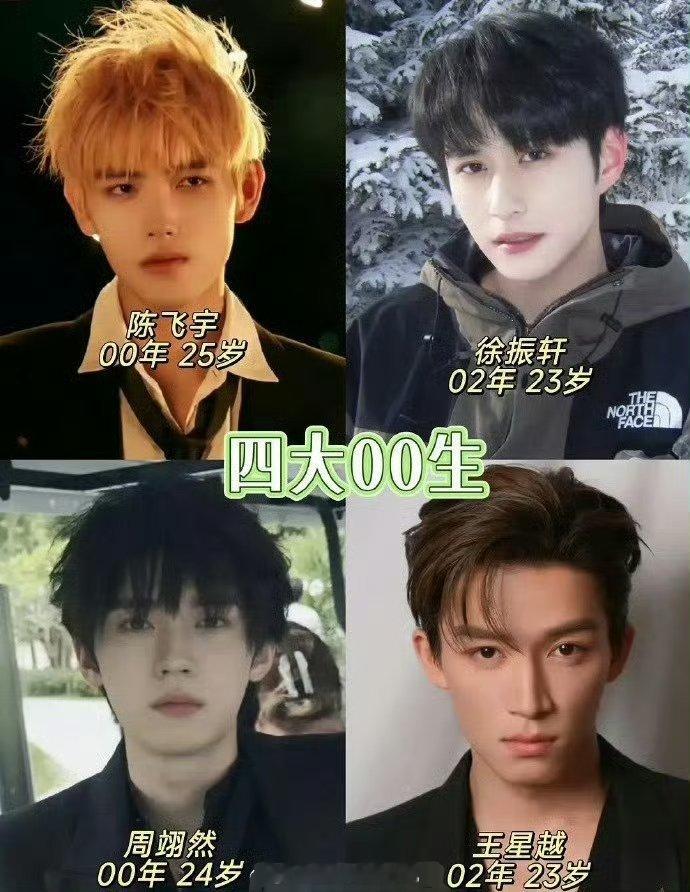 内娱四大00生盘点🈶，大家感觉客观吗？陈飞宇、徐振轩、周翊然、王星越 ​​​