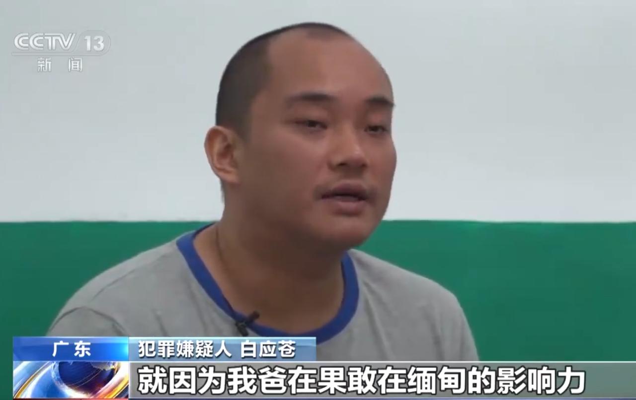 白所成儿子白应苍被抓后首度露面！穿囚服讲述自家实力：武装力量2000人！

白应