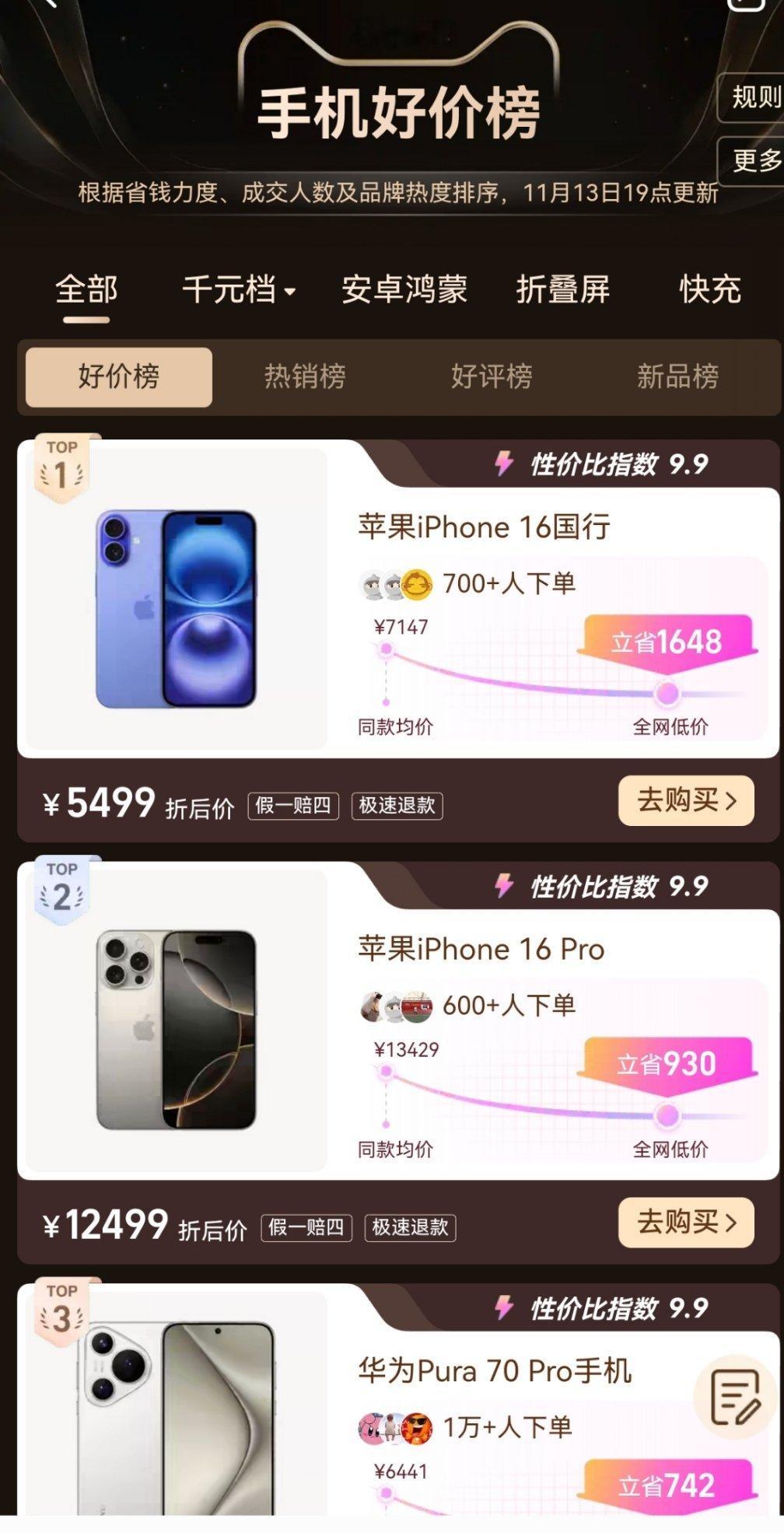 #国产手机能抢走苹果用户吗# 看销量说话，双平台苹果iPhone还是领先，大家怎