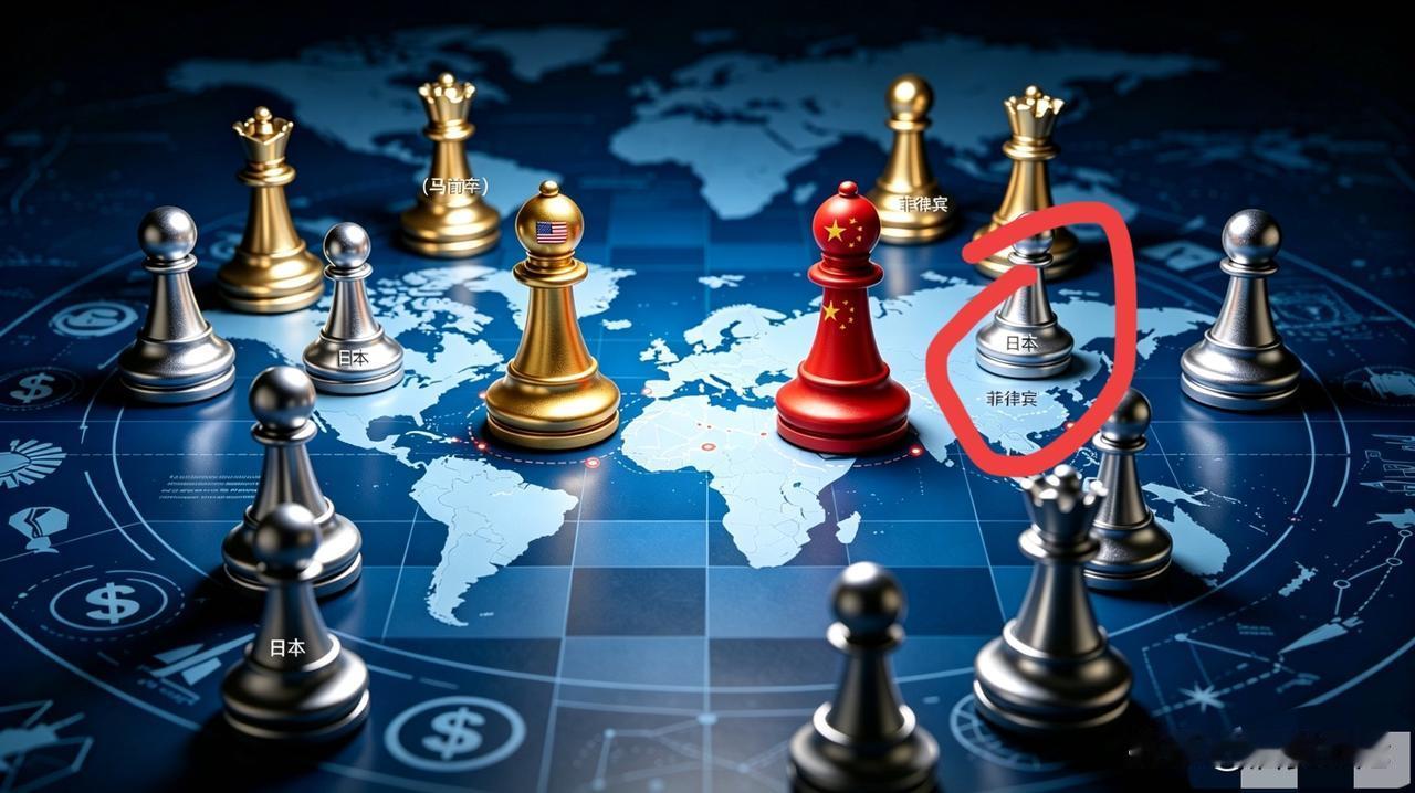 亚太当前棋局分布图如下：

马前卒（菲律宾）已经过河，马后炮（日本）伺机而动，老