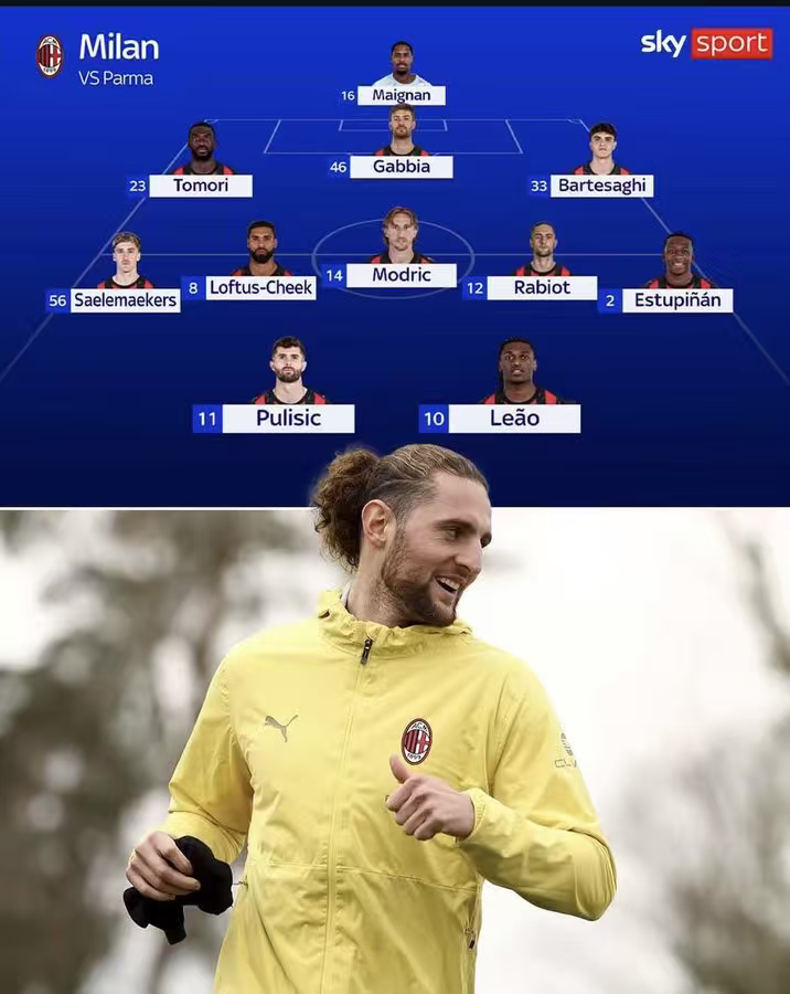 米兰vs帕尔马预测首发：巴特萨吉左中卫、S2登场；洛夫图斯奇克轮换中场，美队和莱