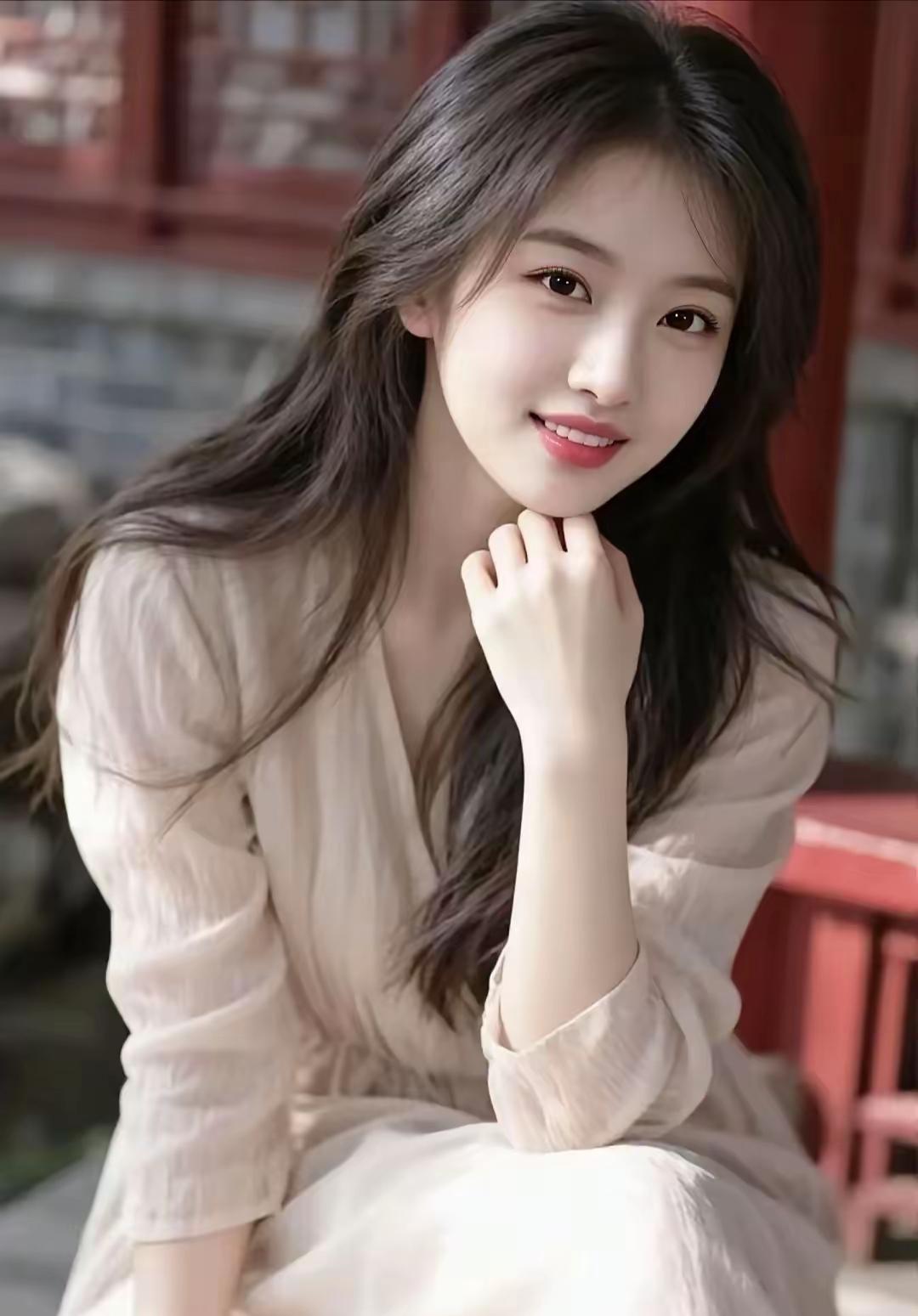 女孩虽然不漂亮，但笑容绝对征服你。