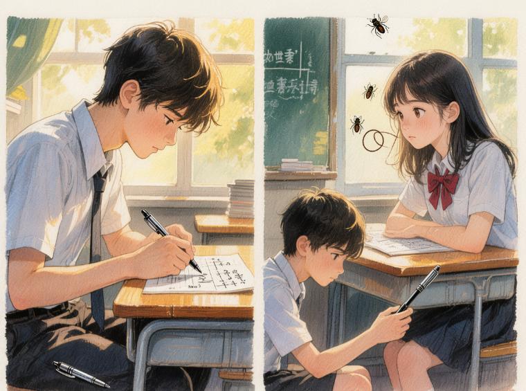 夏末的午后总是这样，让人昏昏欲睡。数学老师的催眠曲在教室里回响，窗外的蝉鸣一声比