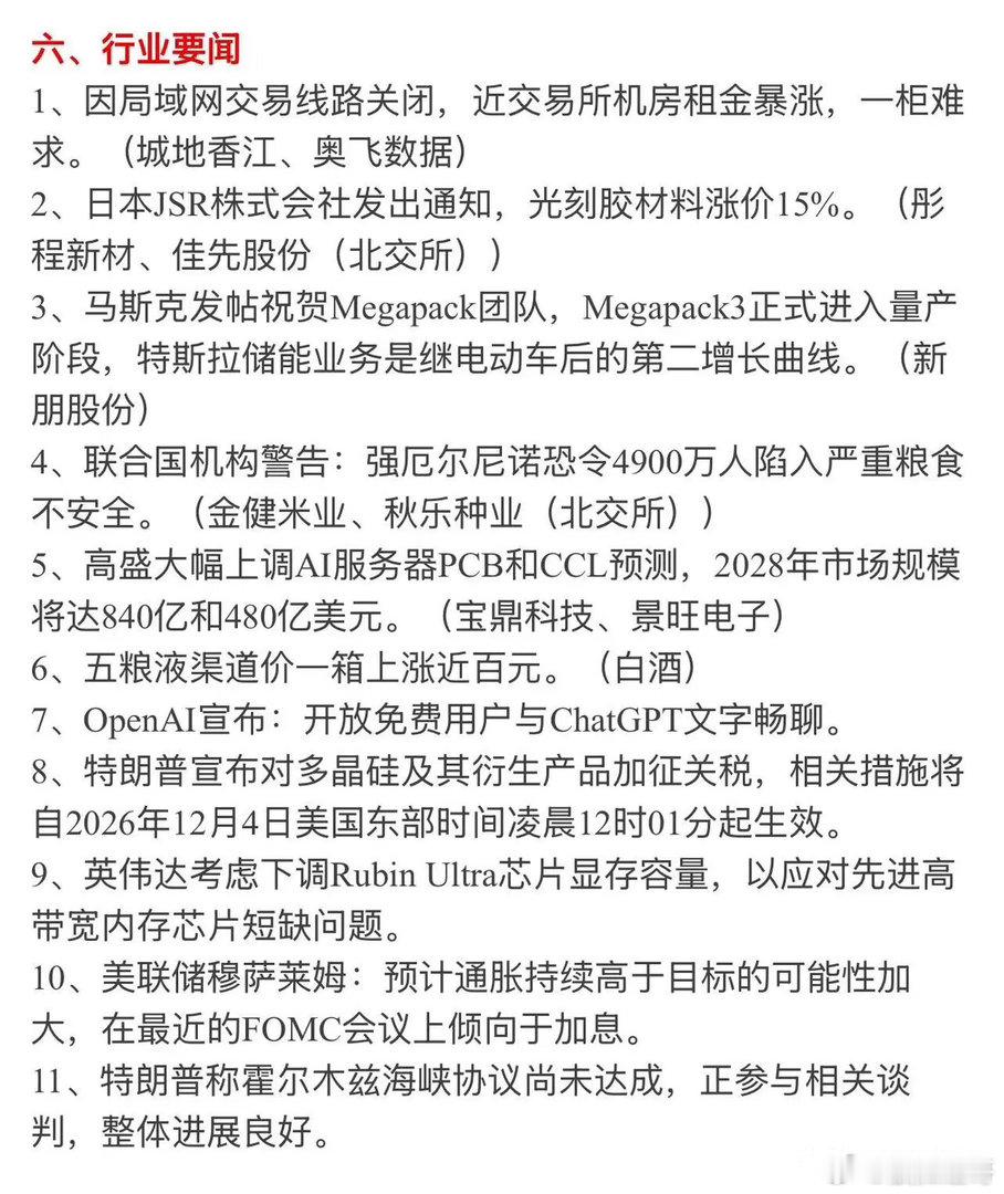 8月7日盘前重磅资讯全梳理！钴矿、光刻胶、AI多条主线迎来催化每一个交易日开盘前