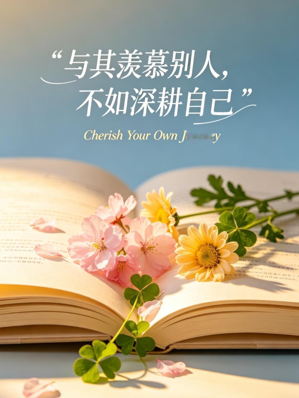 与其羡慕别人，不如深耕自己～

1. 不必仰望别人的光芒，专注深耕自己的世界，时