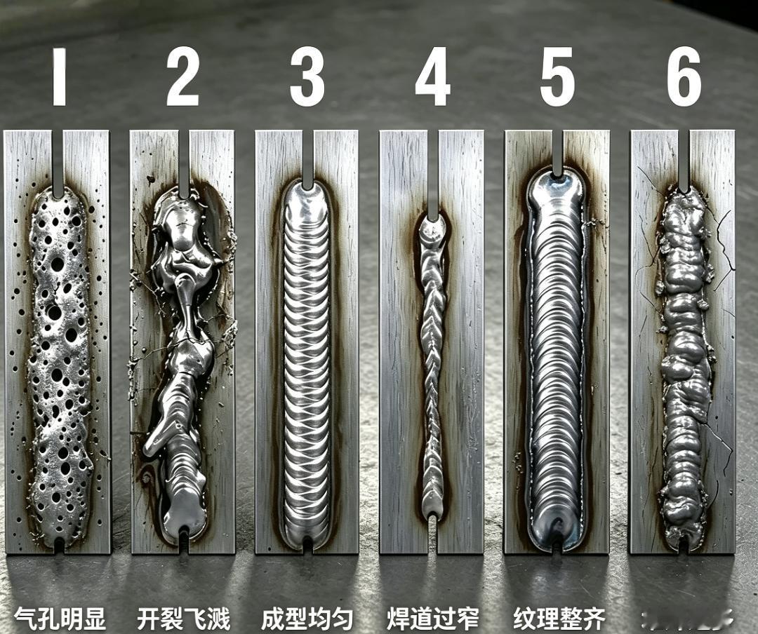 这六条焊缝摆那儿，谁焊的不用张嘴，钢板自己会开口。

第三道，顺溜平整，收得利落