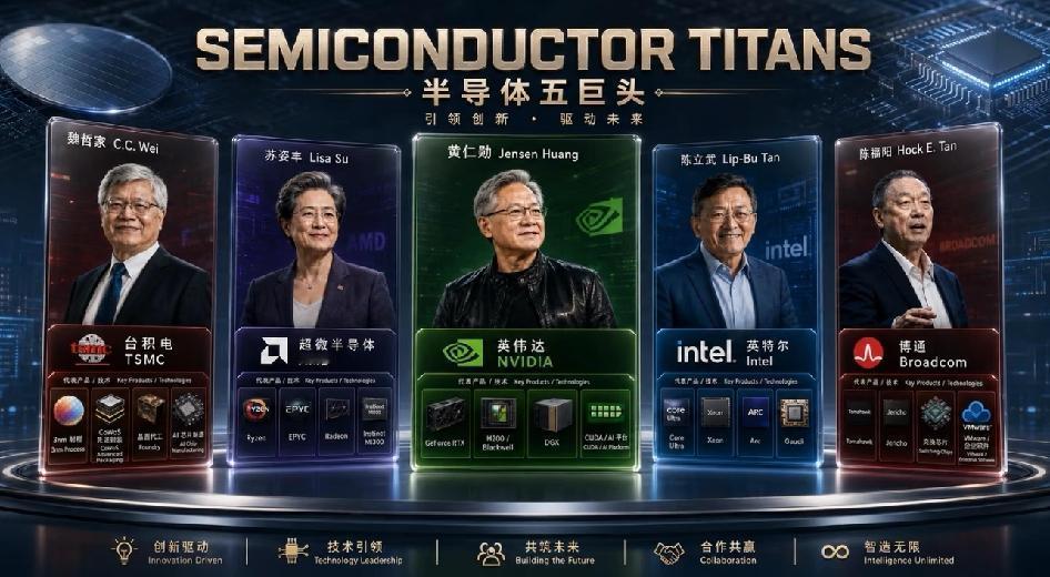 华人彻底掌管全球半导体
黄仁勋、苏姿丰、魏哲家、陈立武、陈福阳……从 GPU、C