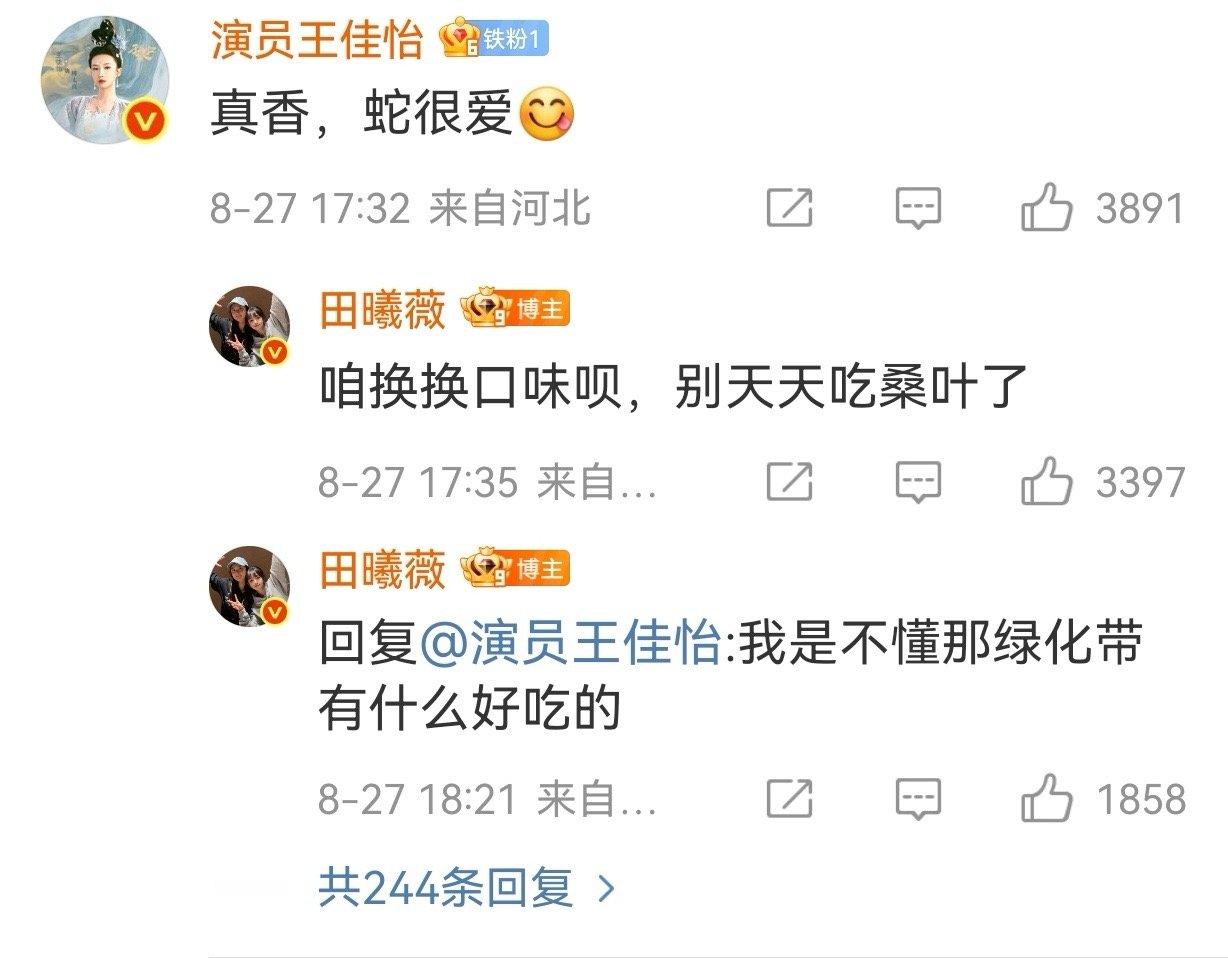田曦薇回复周历杰 泡面派对配角色梗，这波互动直接把期待值拉满！田曦薇接梗又快又准