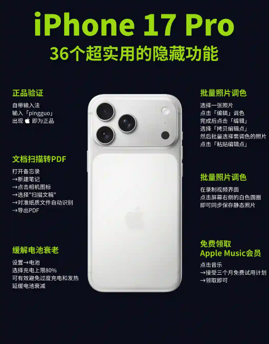 不会＝白买❗️iPhone17 Pro专属36个隐藏功能孙杨采访时突然开始点餐i