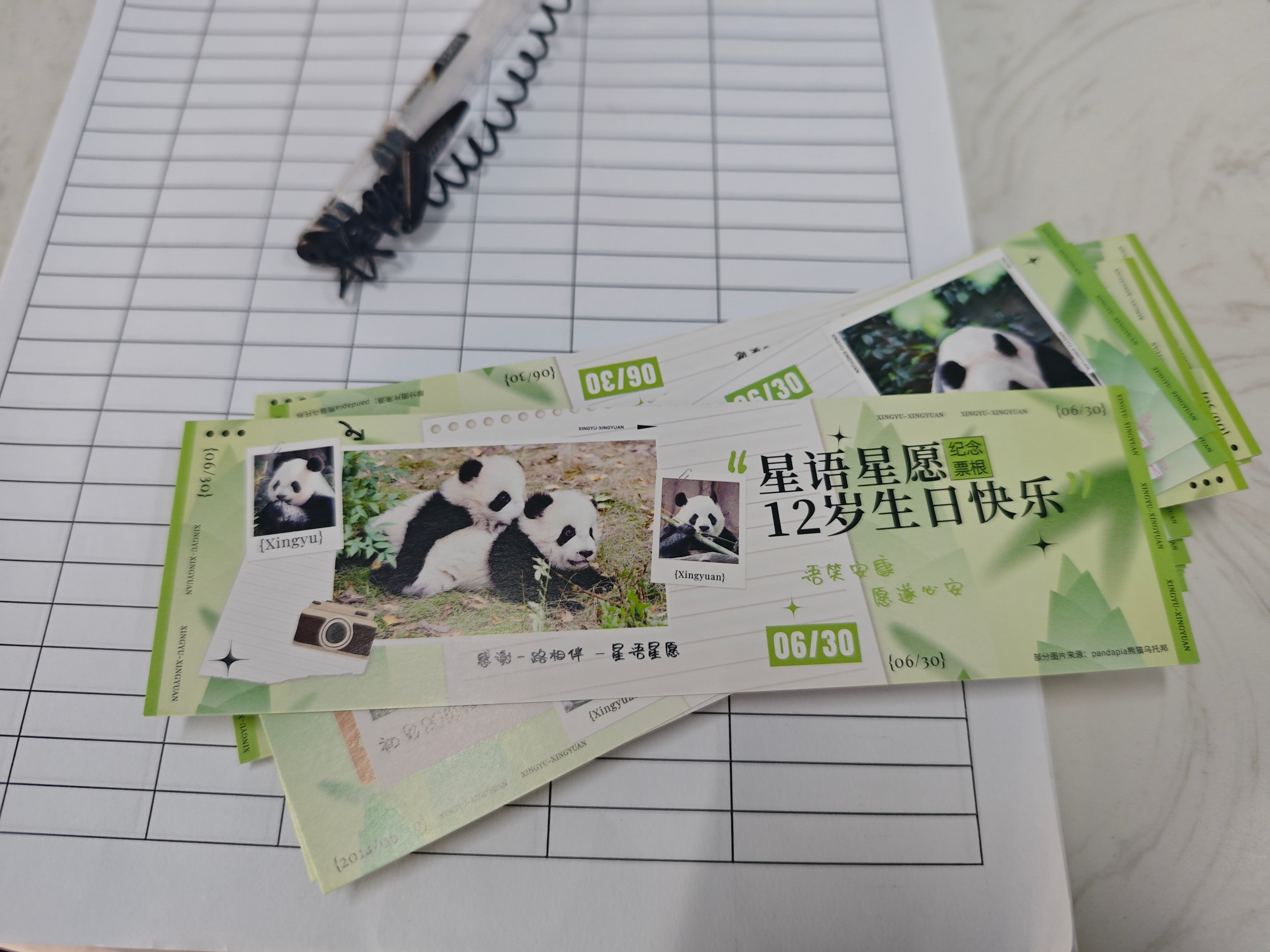 大熊猫星语大熊猫星愿绝美生日限定票根用心了入口处旁服务中心，发布🍠带图带话题免