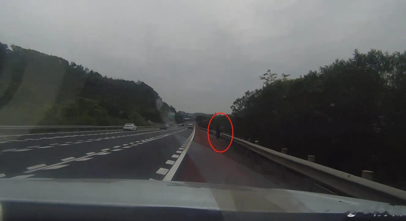 福建一女子因吵架赤脚在高速上逆行  高速路行人徒步逆行，这不可思议的事就发生在我