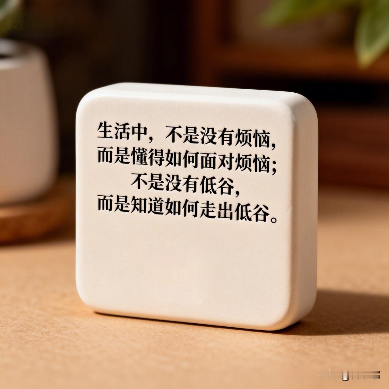 生活中，不是没有烦恼，而是懂得如何面对烦恼。不是没有低谷，而是知道如何走出低谷。