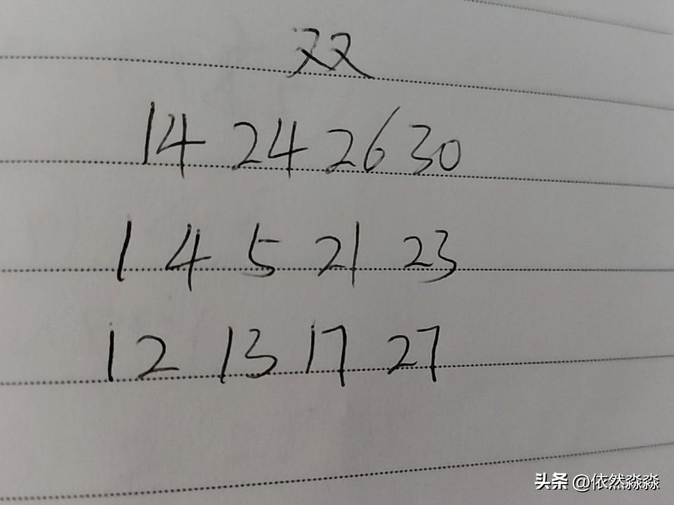 双色球26077期：这三组号码中，第一组中14、24、26、30，其中24不能完