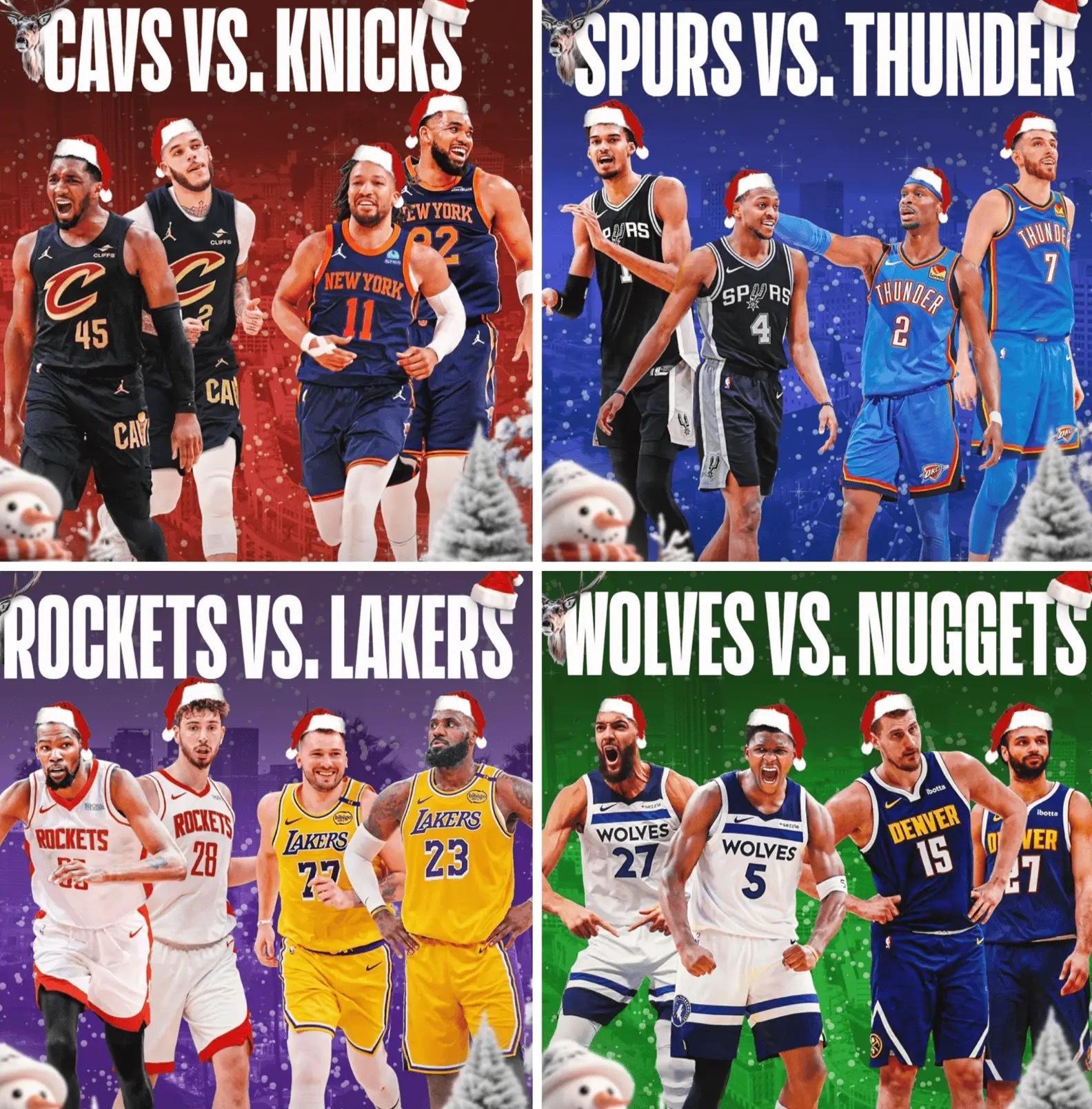 骑士nba圣诞大战nba 一个假期🎄五场比赛🏀你最期待哪场圣诞大战呢？ ​​