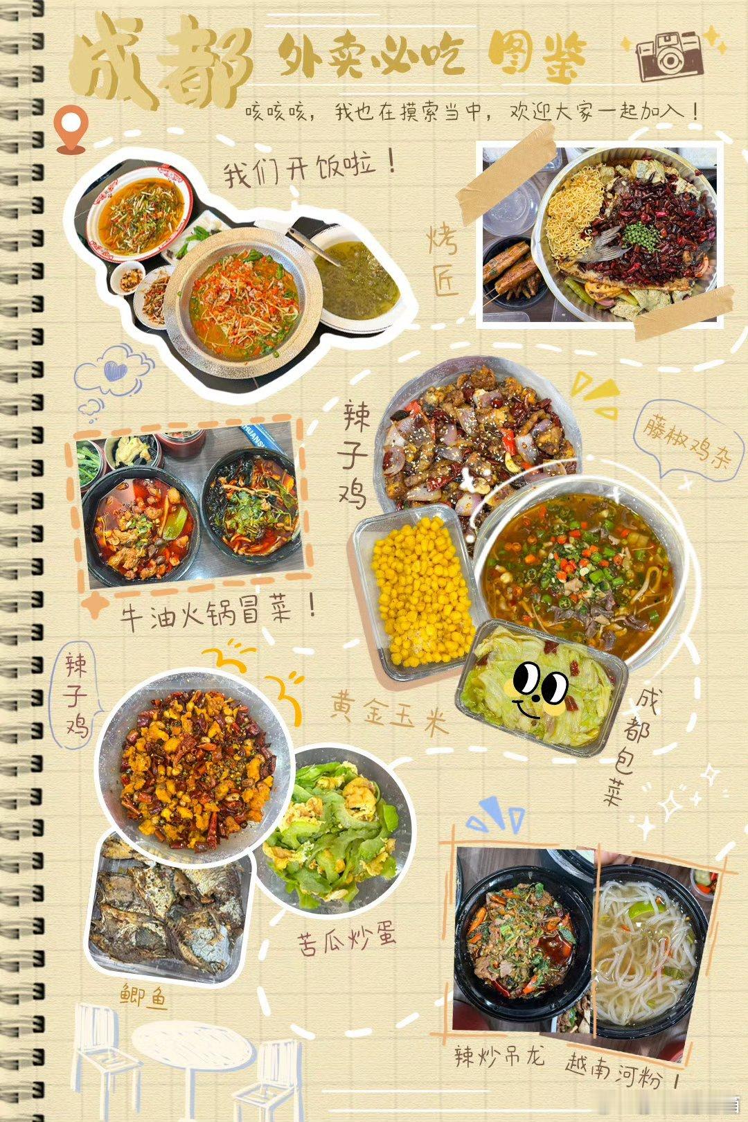 吴谨言打卡成都必吃榜 跟着他一起去打卡美食准没错，这也是大家都想要拥有的同款吧，