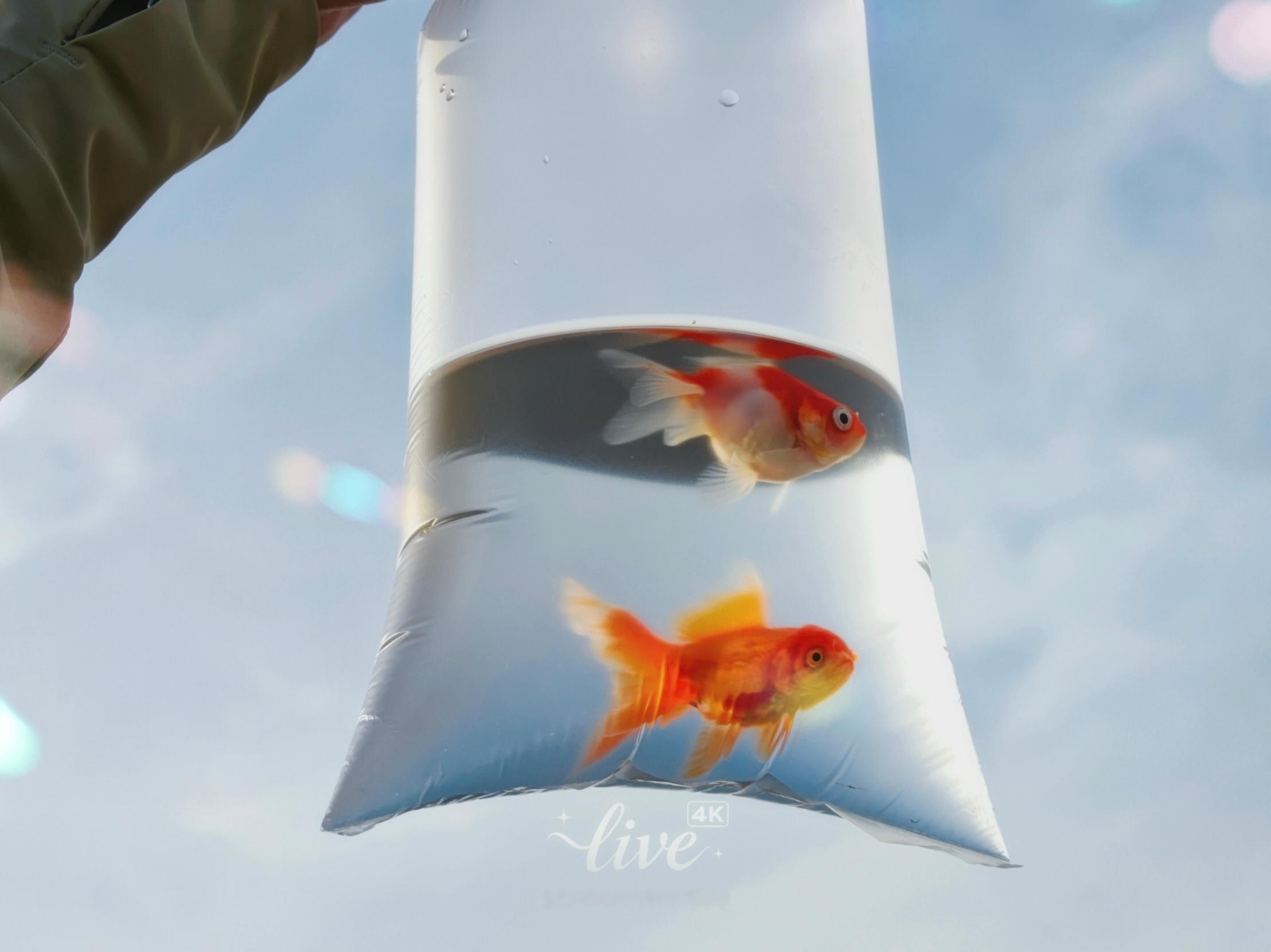 用vivo S60 的 4K live 功能拍了小金鱼鲜活动态被4K高清锁存，每