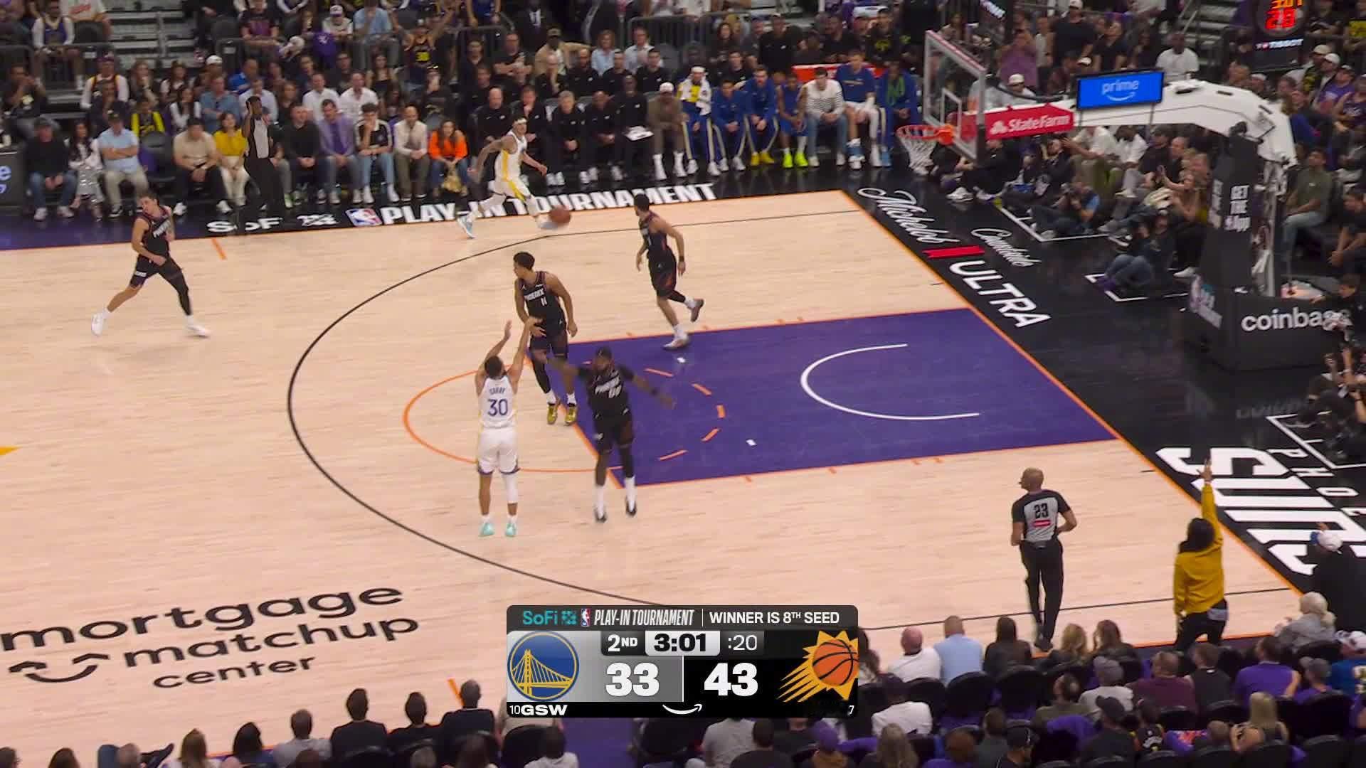 库里侧翼三分🎯勇士40:47太阳。勇士vs太阳