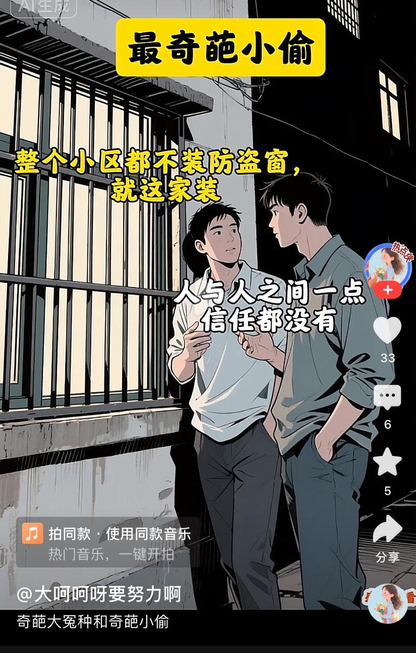 真是笑不活了！
奇葩的小偷和哭笑不得的主家
电视剧都没敢这么演
哈哈哈

两小偷