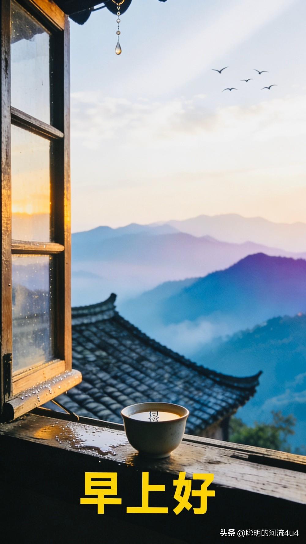 🍃🌷🌞☕️🌿🌷🍃
抬眼见山，
山也正在看你。
惊雷是春天的指挥棒，