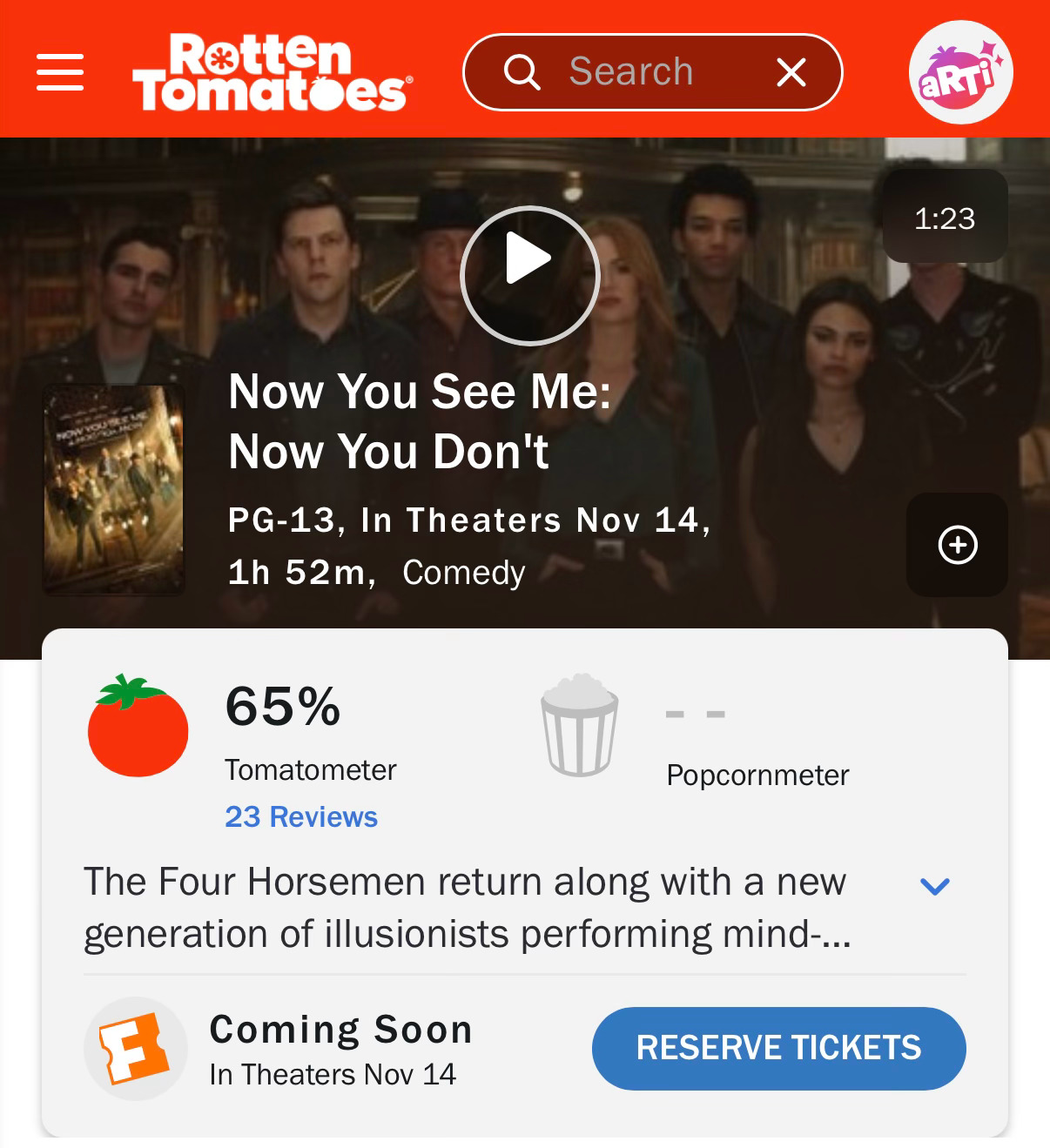 《》烂番茄开分65%，系列最佳！！ 