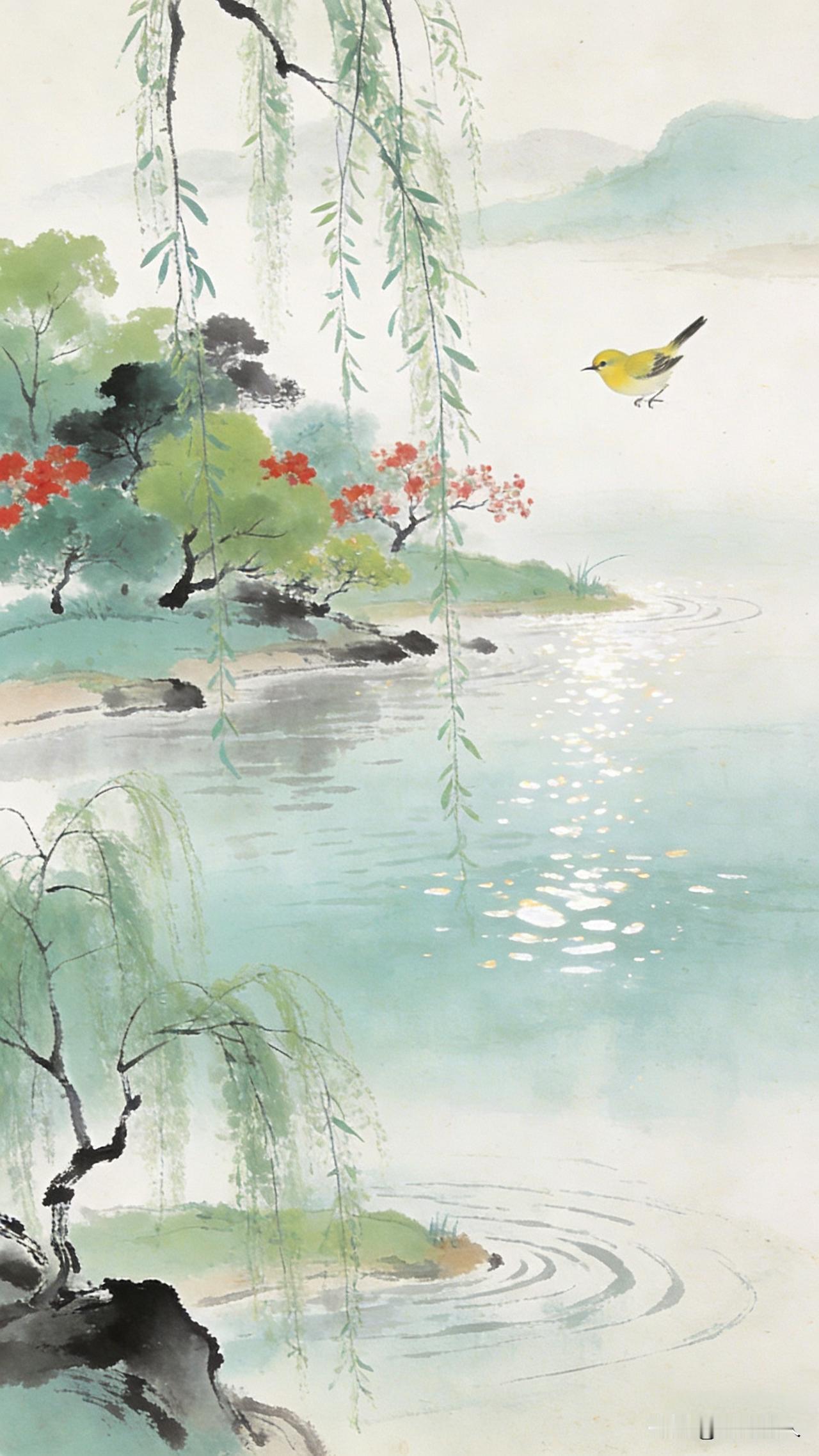 今天上午我翻到一句很有味道的上联：“千里莺啼春正好”，翻遍了诗词，也琢磨了好几个