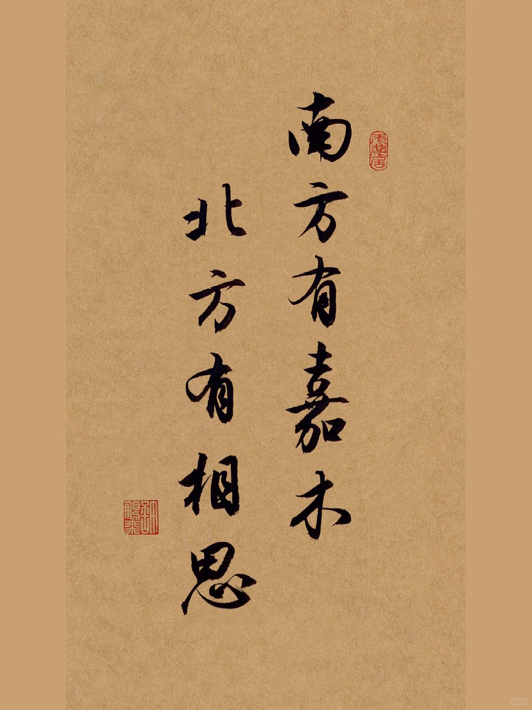 手写行书书法作品：南方有嘉木，北方有相思