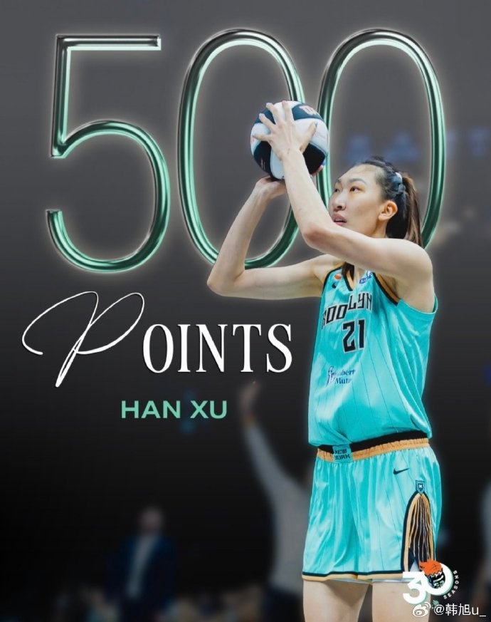 #韩旭WNBA生涯500分##韩旭晒照庆祝WNBA生涯500分#WNBA常规赛，