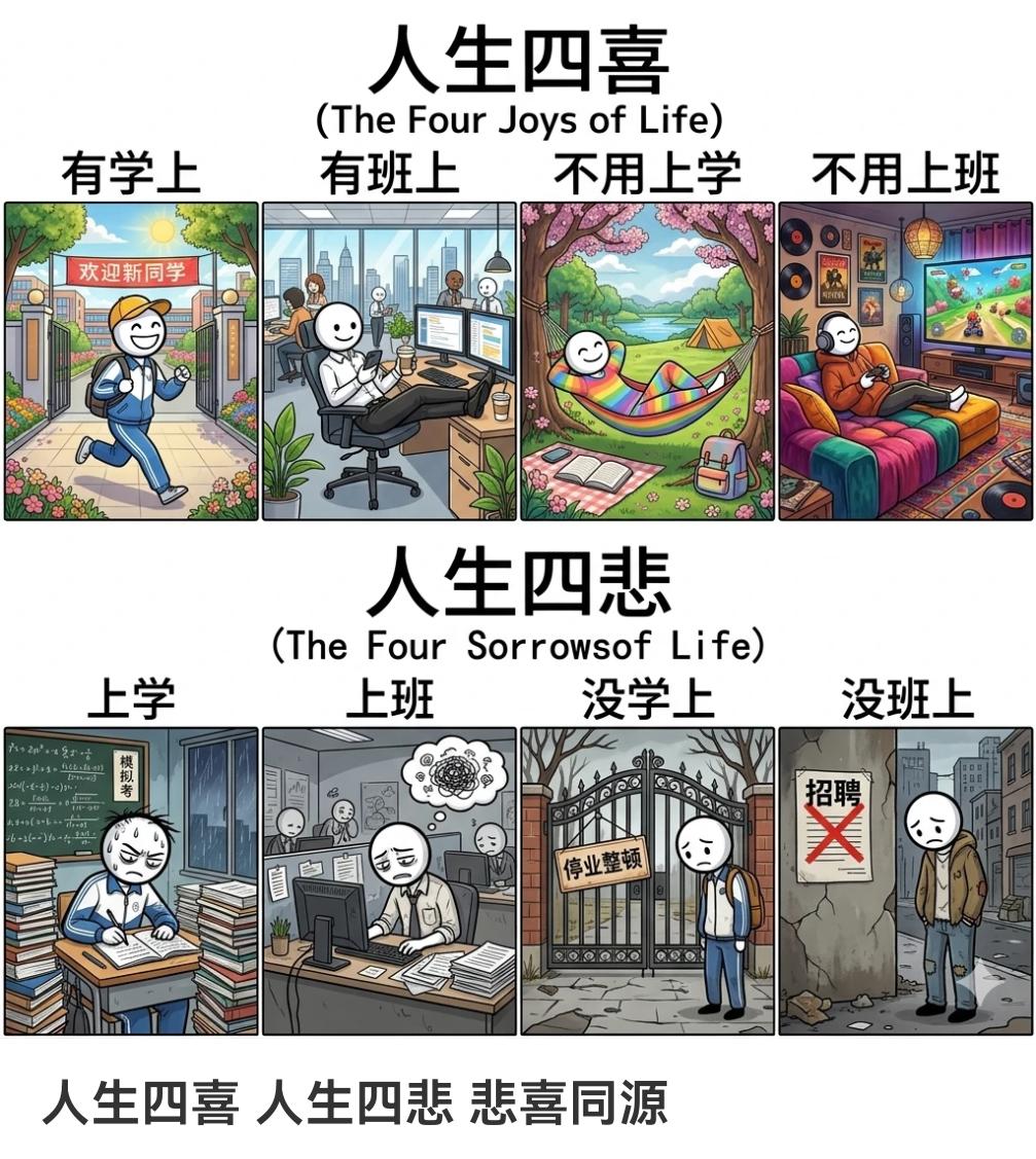 人生的四喜、四悲，悲喜同源？大家是不是都一样这种心态？