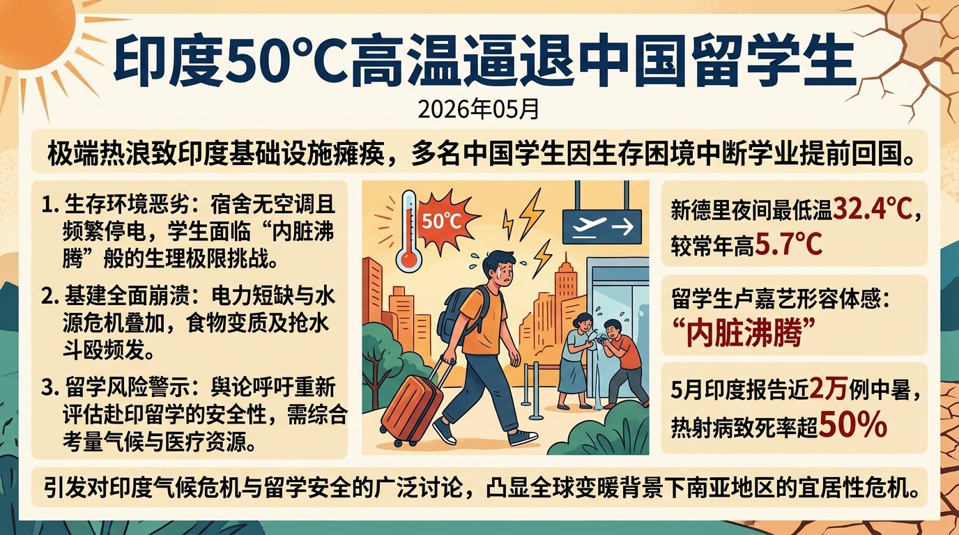 中国留学生因印度高温提前回国去印度留学，图啥呢？体验真人版生化危机？