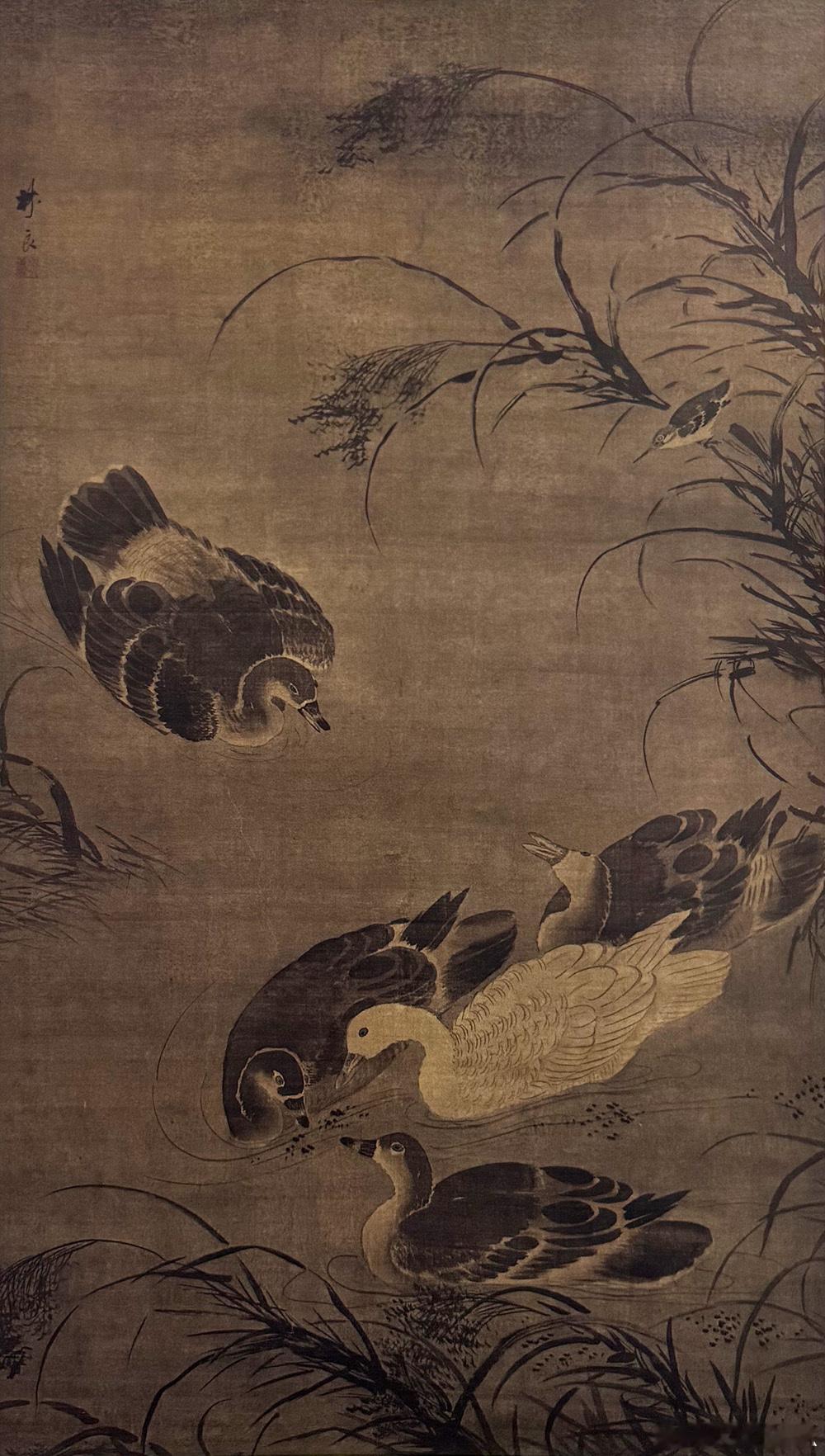 国史古风 【中华名画欣赏 《水禽图》（林良）】        《水禽图》为明代画
