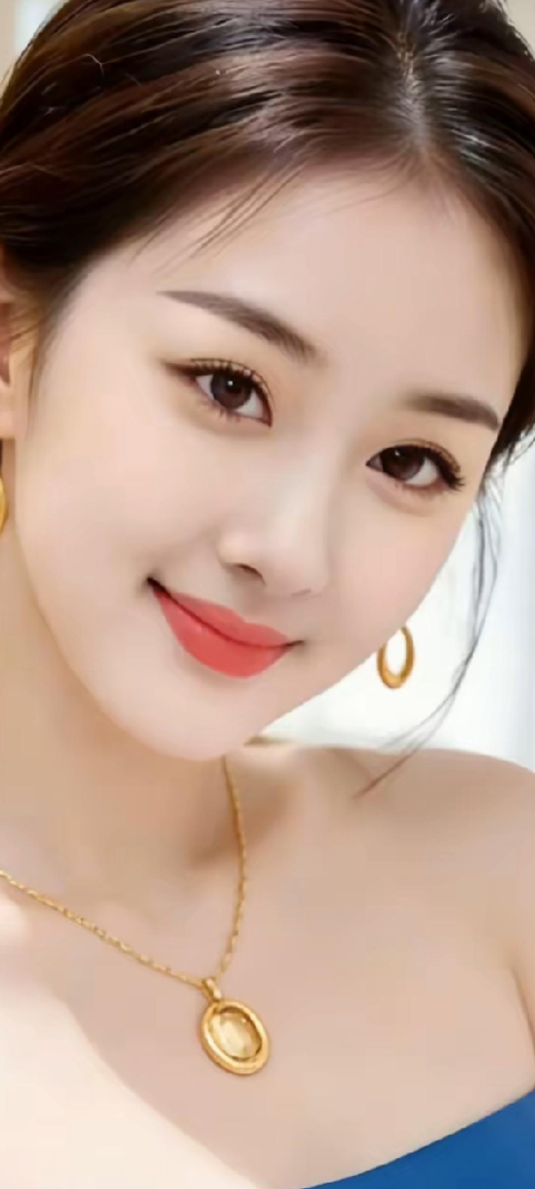 优雅气质，金饰闪耀，甜美微笑，女神范儿十足！💖✨