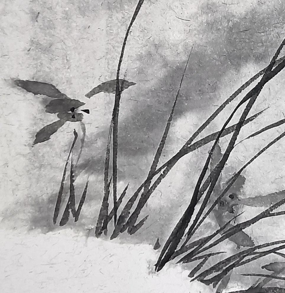 雪地水墨兰花