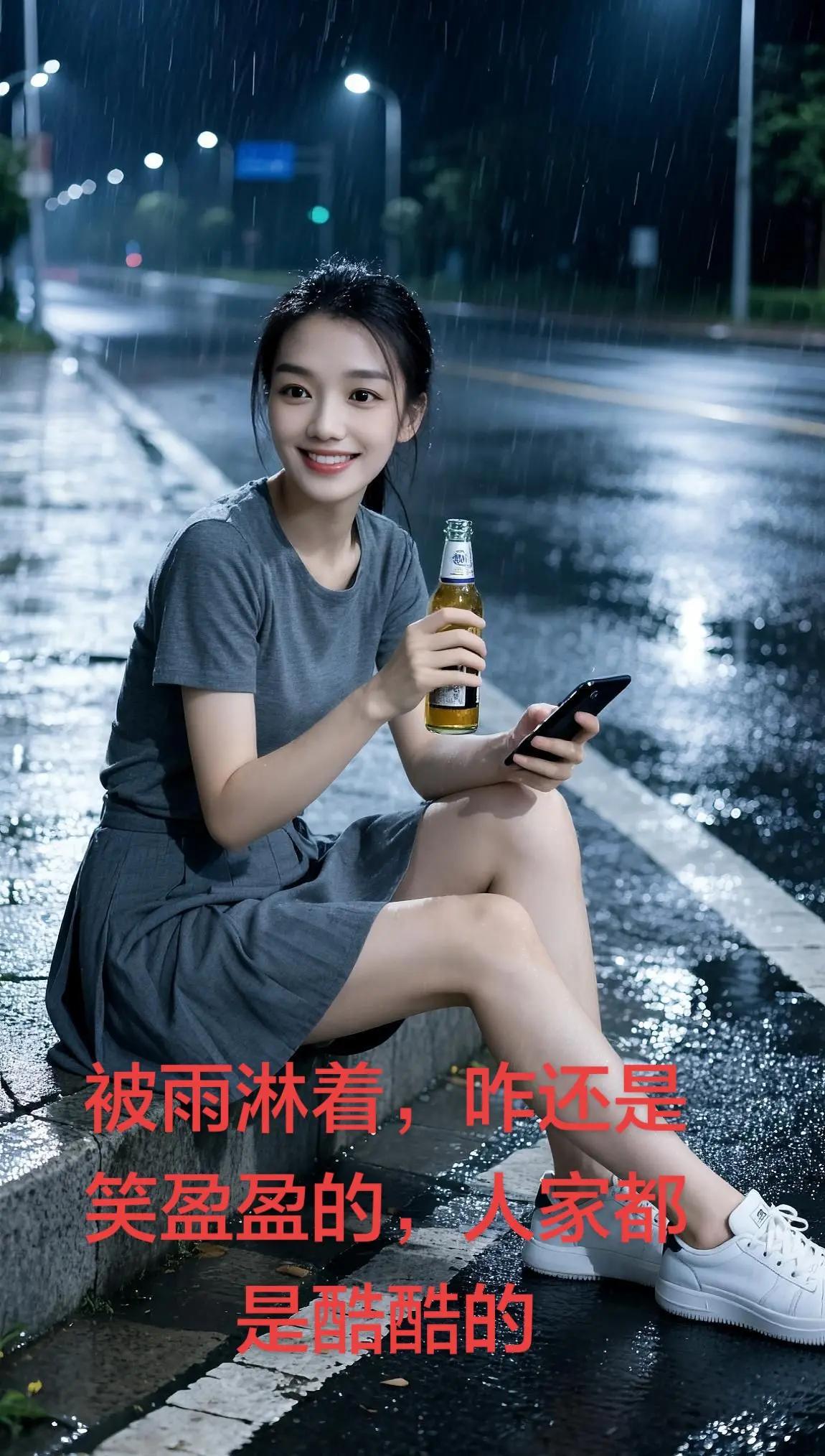 你能拍出戴墨镜的雨中酷影吧