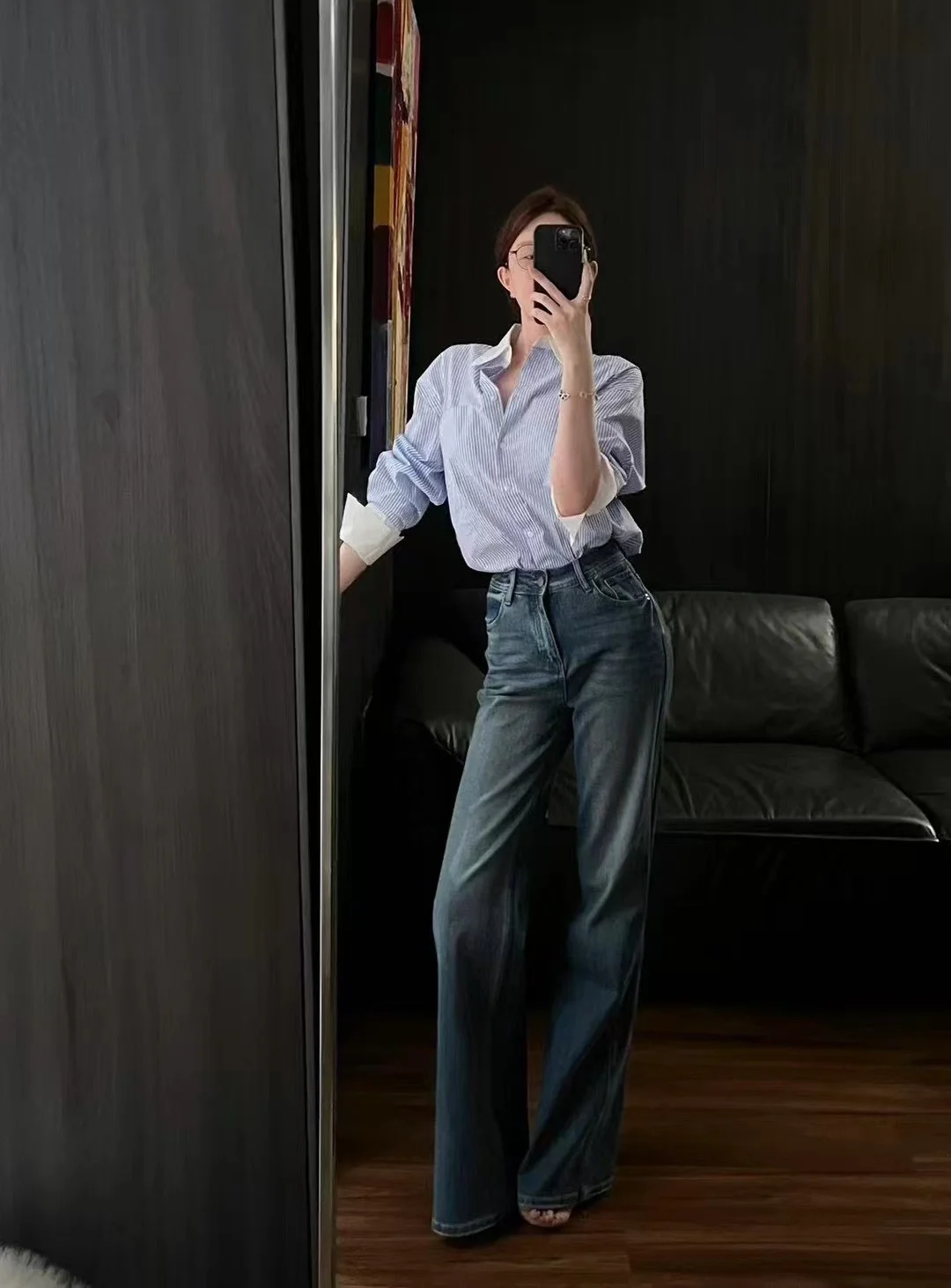 Ootd｜蓝色衬衫和牛仔裤的适配度