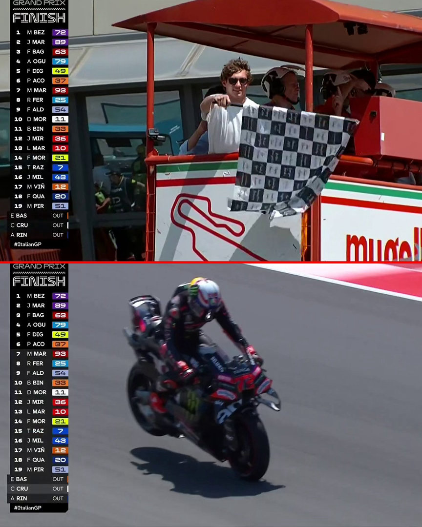 属于意大利的MotoGP周末阿普利亚太强了，差点让杜卡迪无缘领奖台安东内利挥旗贝