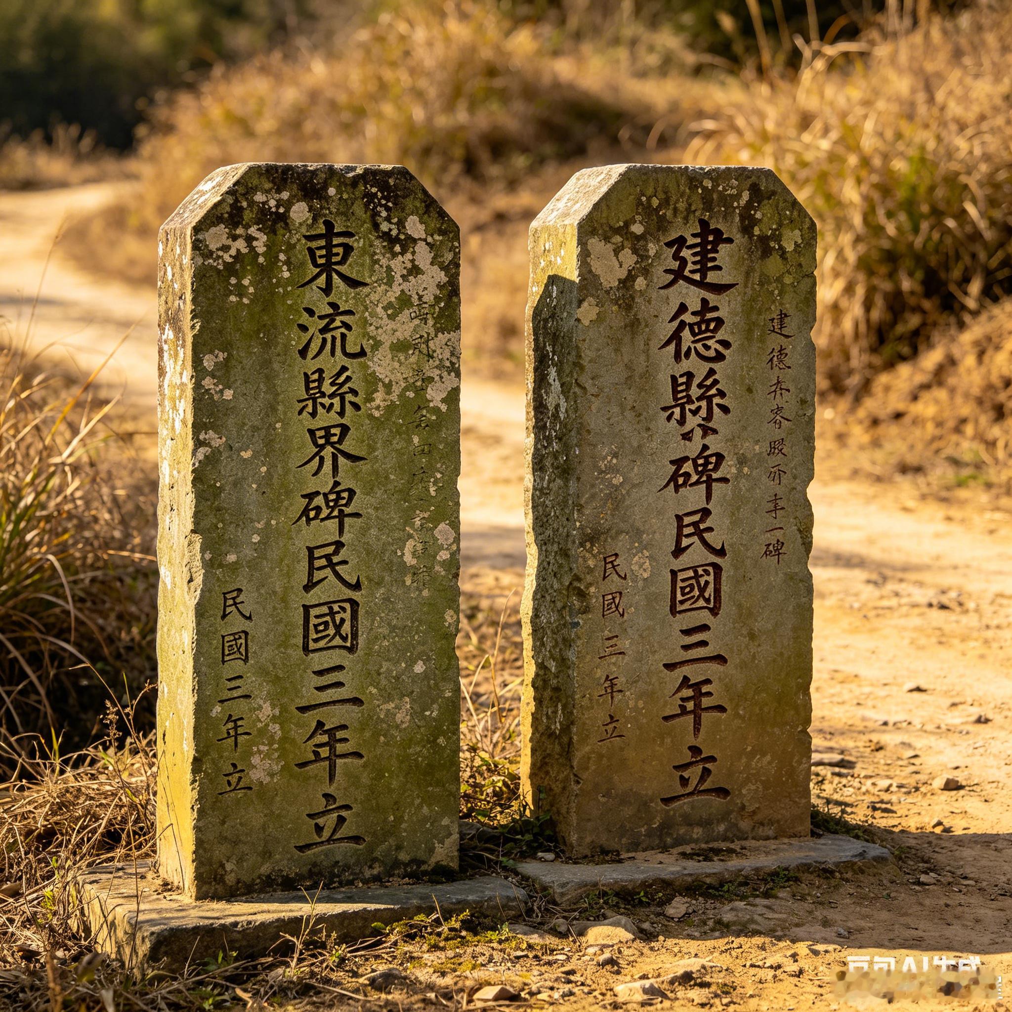 一街跨两县：1914年的东流县分界碑之东建街◎老屋张忠//1000字；AI制图张
