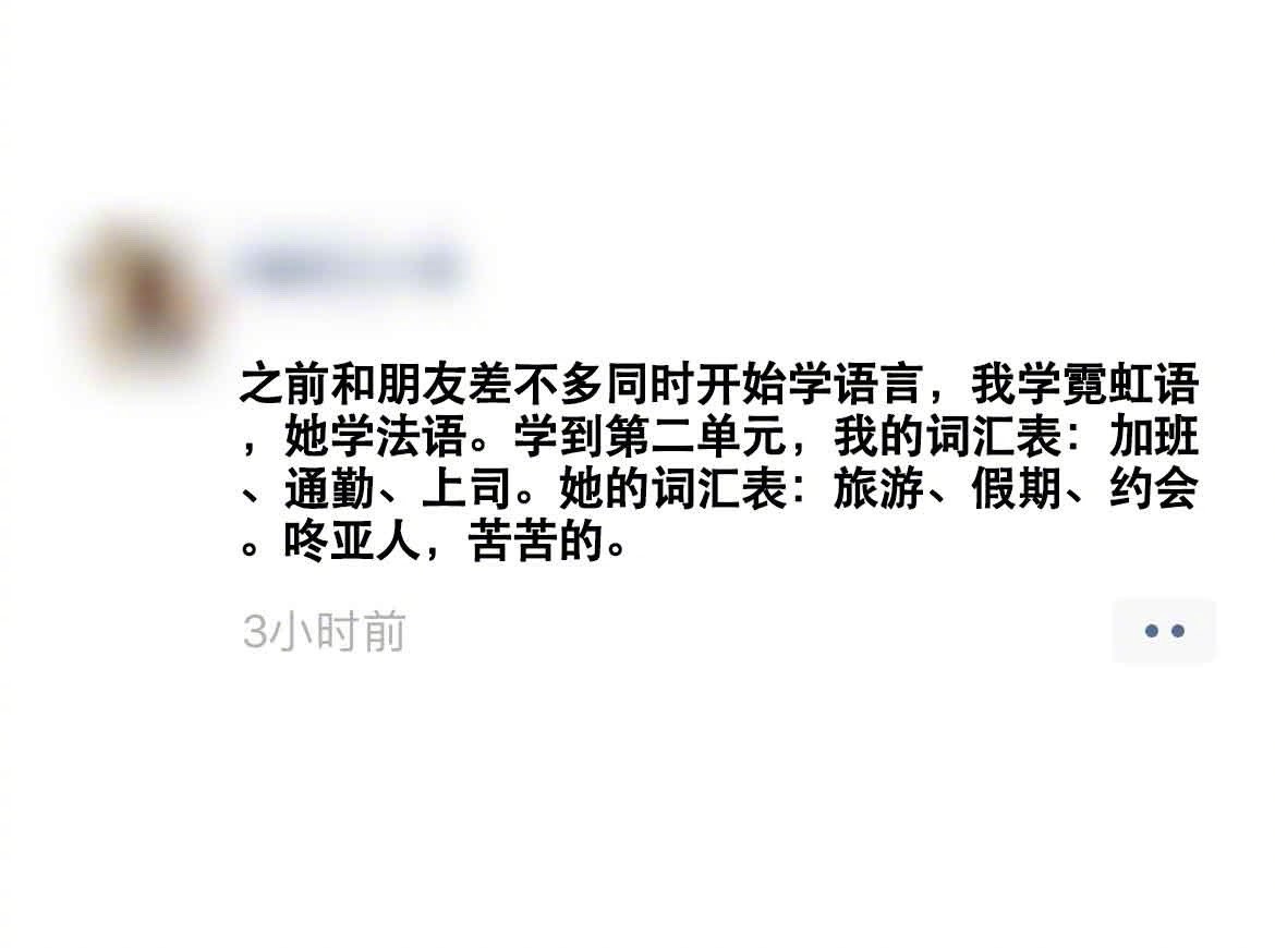 日语词汇表便于学生融入当地社畜生活，法语词汇表便于学生展开休闲度假生活 ​​​