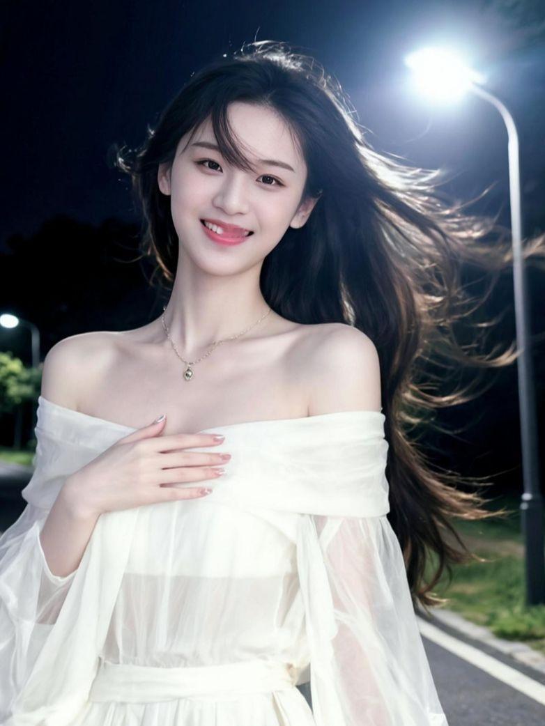 这白裙飘飘的小姐姐，仿佛是从画里走出来的仙子。我猜她一定偷偷喝了“美丽泉”的水，