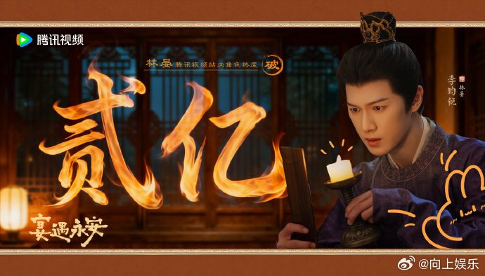 李昀锐林宴站内角色热度值破2亿 李昀锐《宴遇永安》林宴站内角色热度值破2亿了，恭