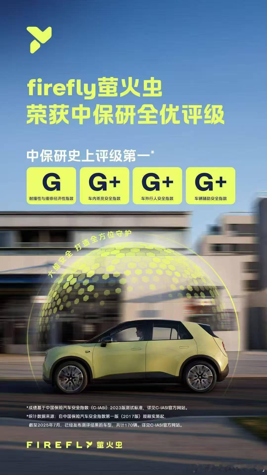 在中保研的安全测试中，乐道L60和萤火虫分别获得各组别安全评分第一的成绩。乐道L