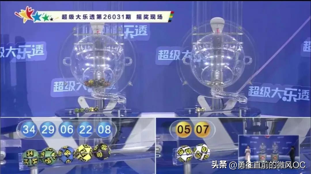 本期（第 26031 期）超级大乐透开奖号码已揭晓：前区为 34、29、06、2