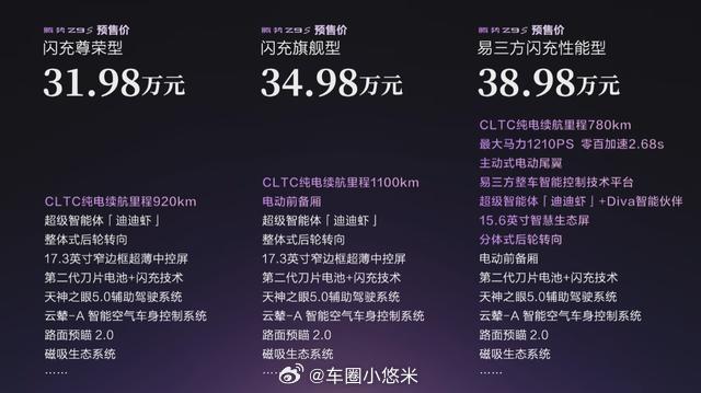 腾势Z9S今晚开启预售，31.98万元起。三个看点：• 续航破纪录：CLTC最高