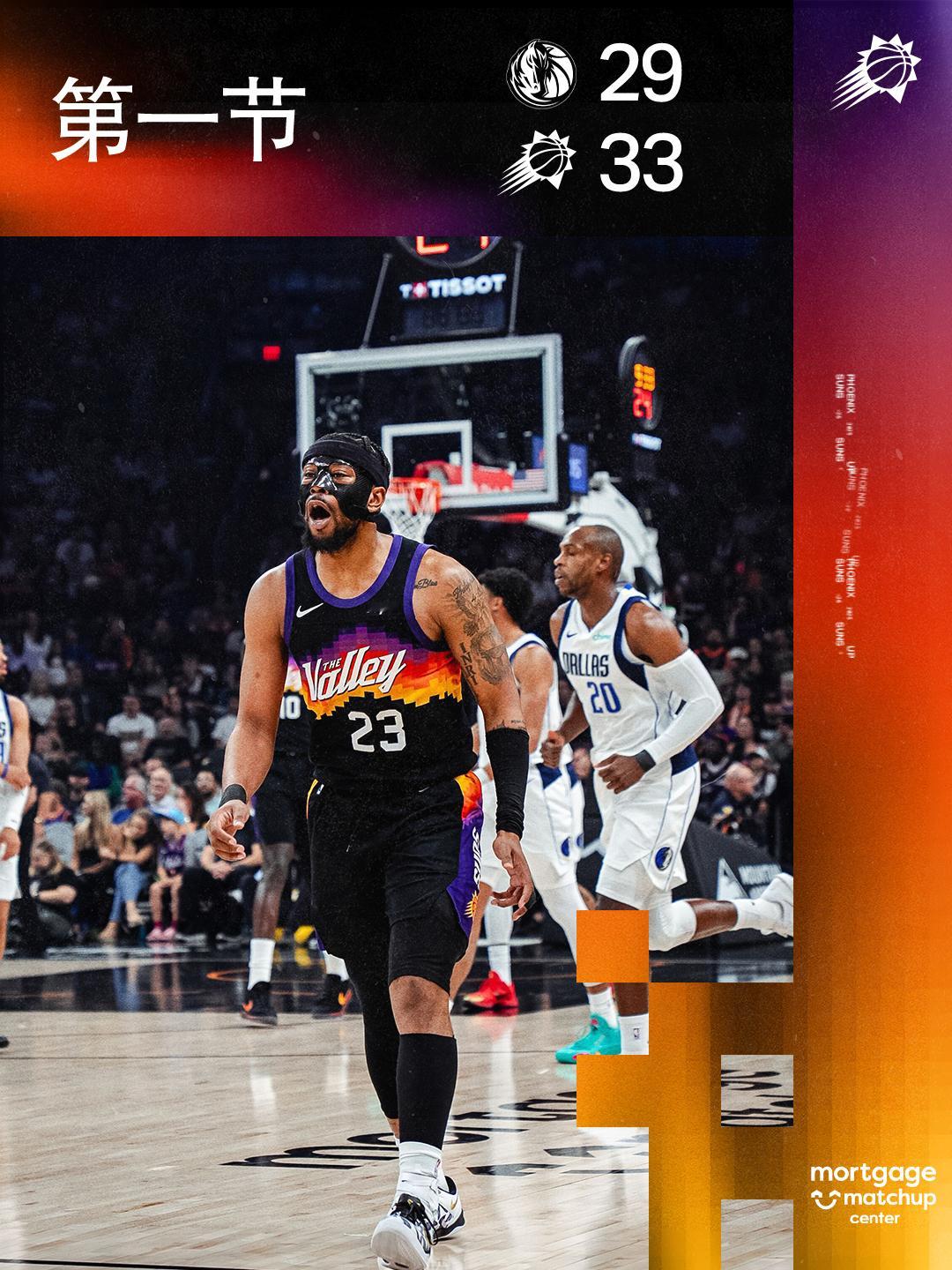 【第一节结束】菲尼克斯太阳 ｜旭日东升｜独行侠vs太阳