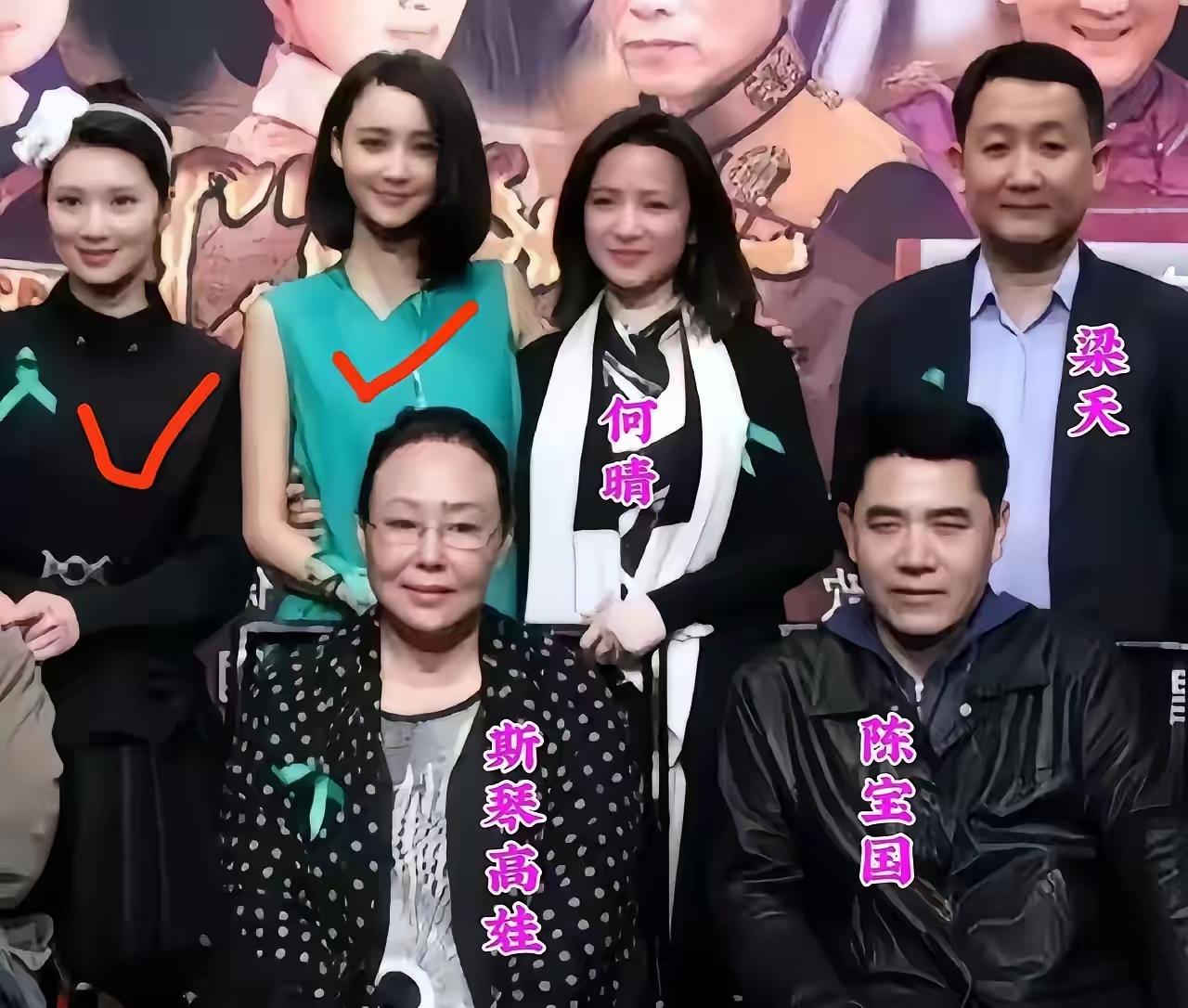 后排左二穿绿衣服的是张歆艺，其他人都写名字了，二排左一穿黑色衣服的是谁？你认识吗