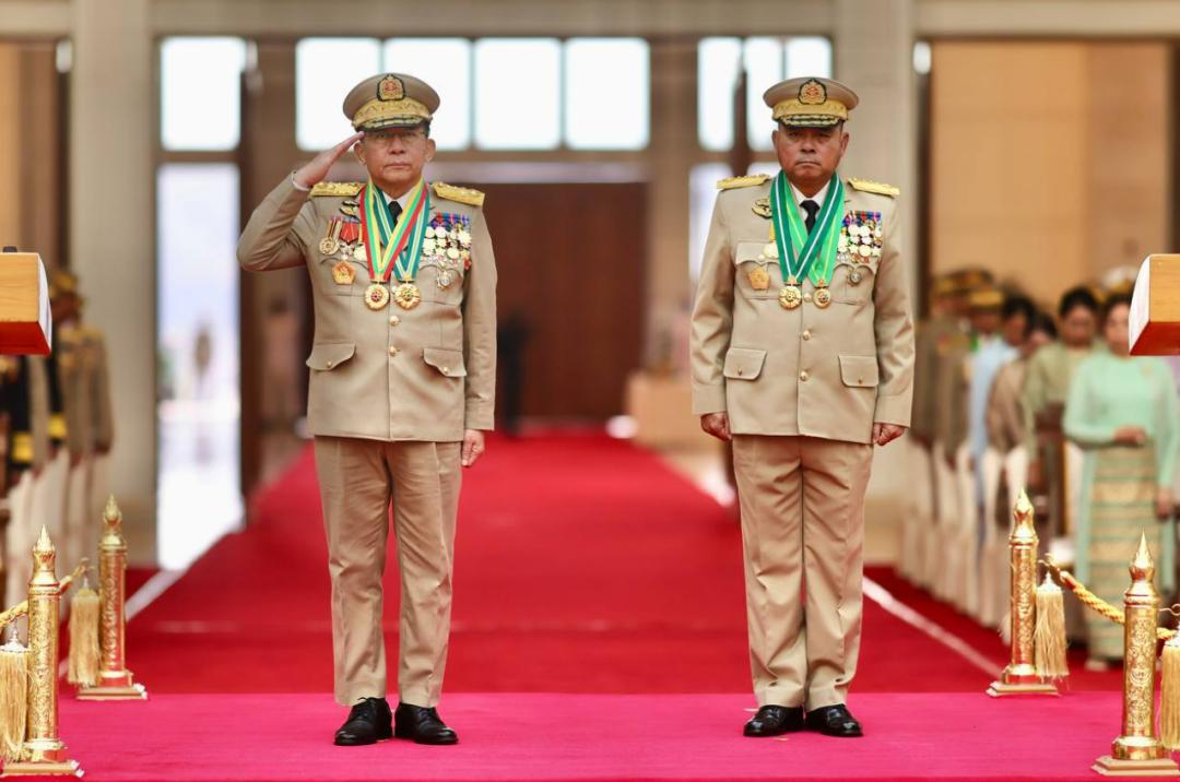 敏大将卸任缅甸国防军总司令一职！

在3月30日上午，敏大将将职务转接给耶温乌上